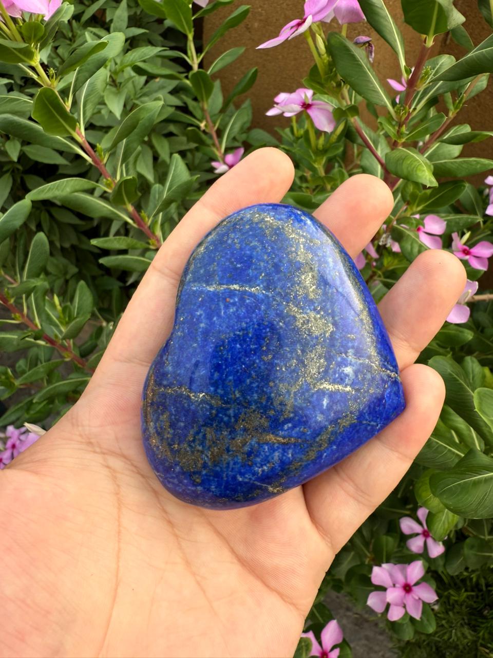 Natural Afghan Lapis Lazuli Heart  Polished Blue Crystal  Afghanistan Gemstone Decor