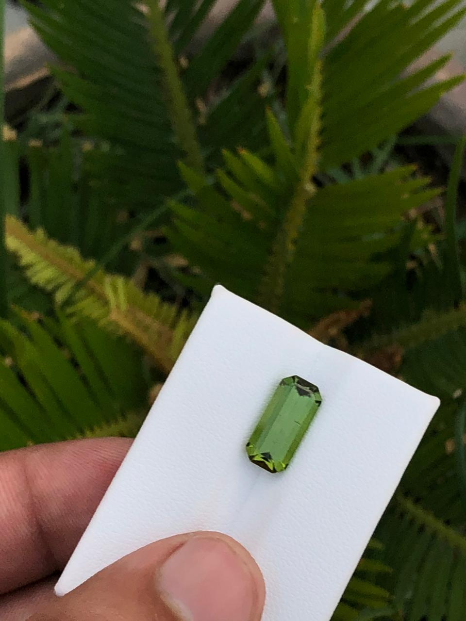 Natural Green Afghan Tourmaline Emerald Cut Loose Gemstone   Jewelry Supply or Collector Stone