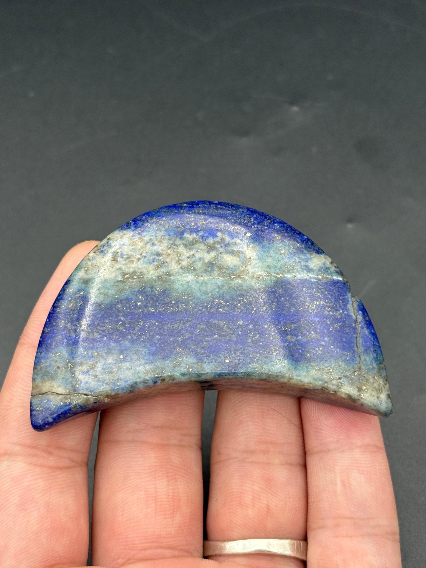 Natural Lapis Lazuli Moon  Polished Blue Crystal  Healing Stone Home Decor from Afghanistan