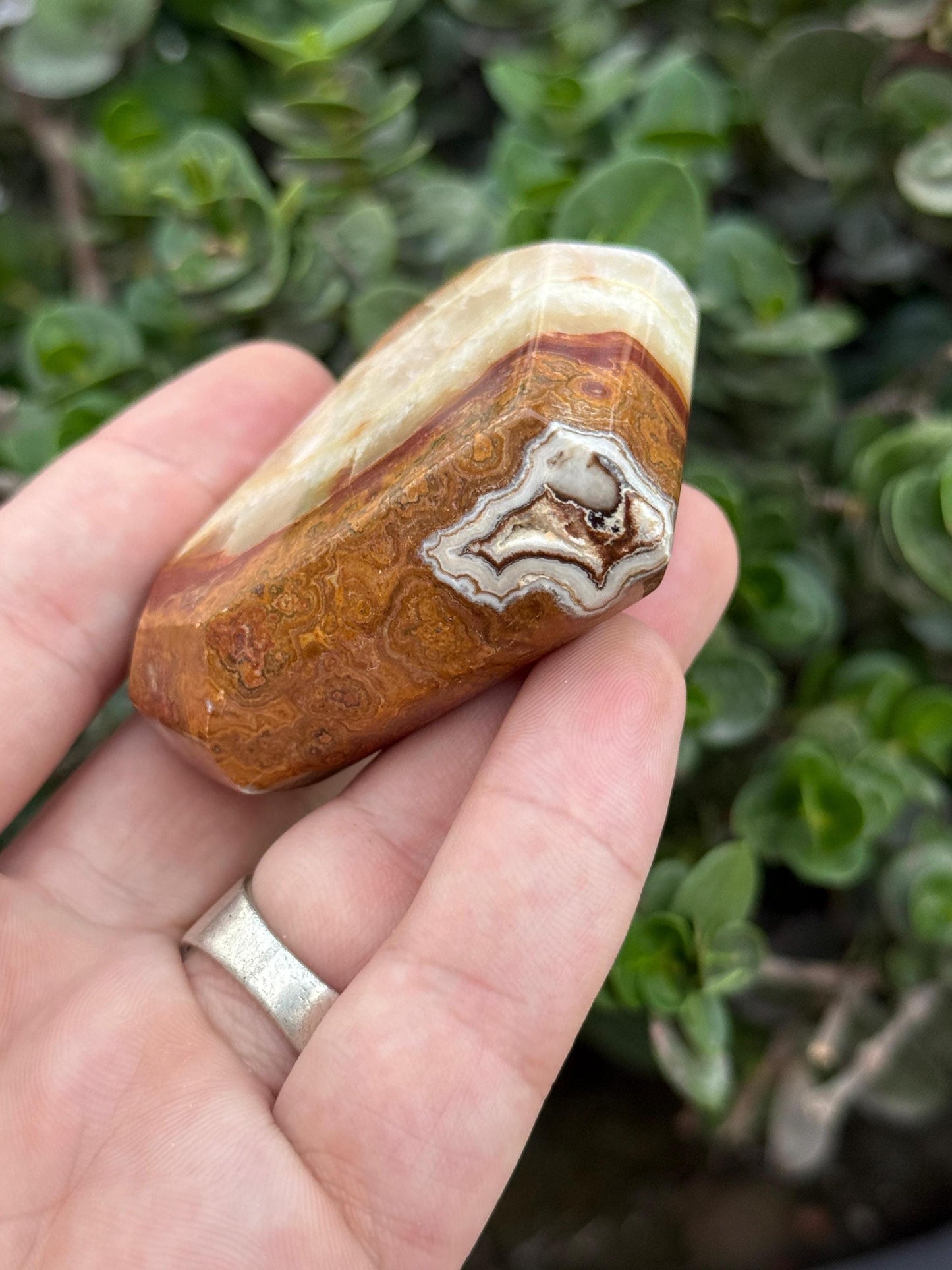 Polished Banded Onyx Heart Crystal Healing Stone Decor