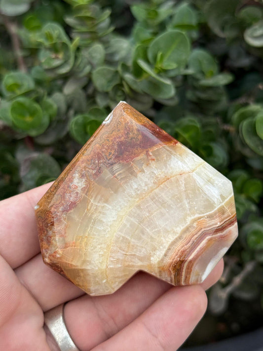 Polished Banded Onyx Heart Crystal Healing Stone Decor