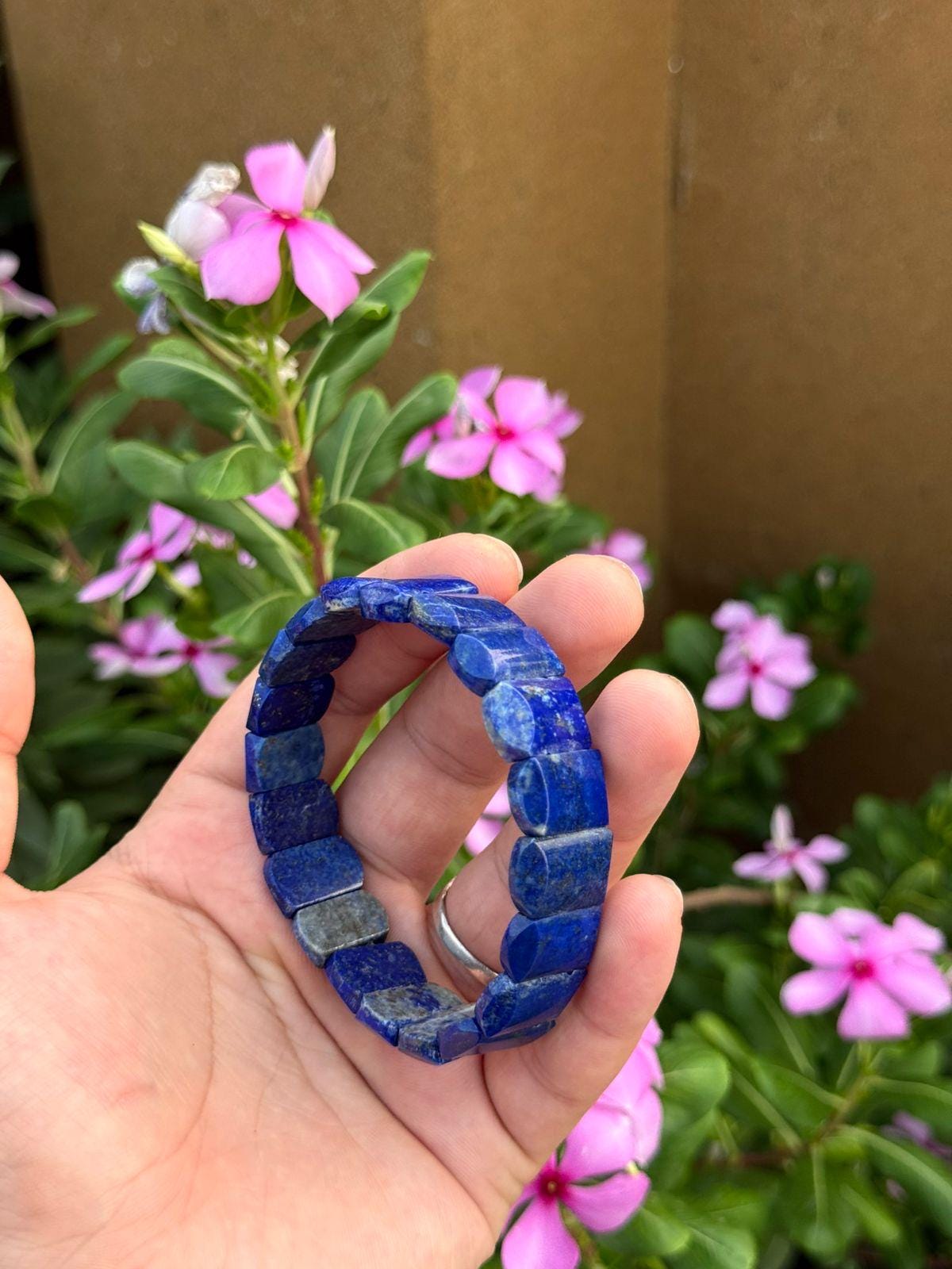 Natural Afghan Lapis Lazuli Bracelet Genuine Lapis Beads  Afghanistan Origin Gemstone Jewelry