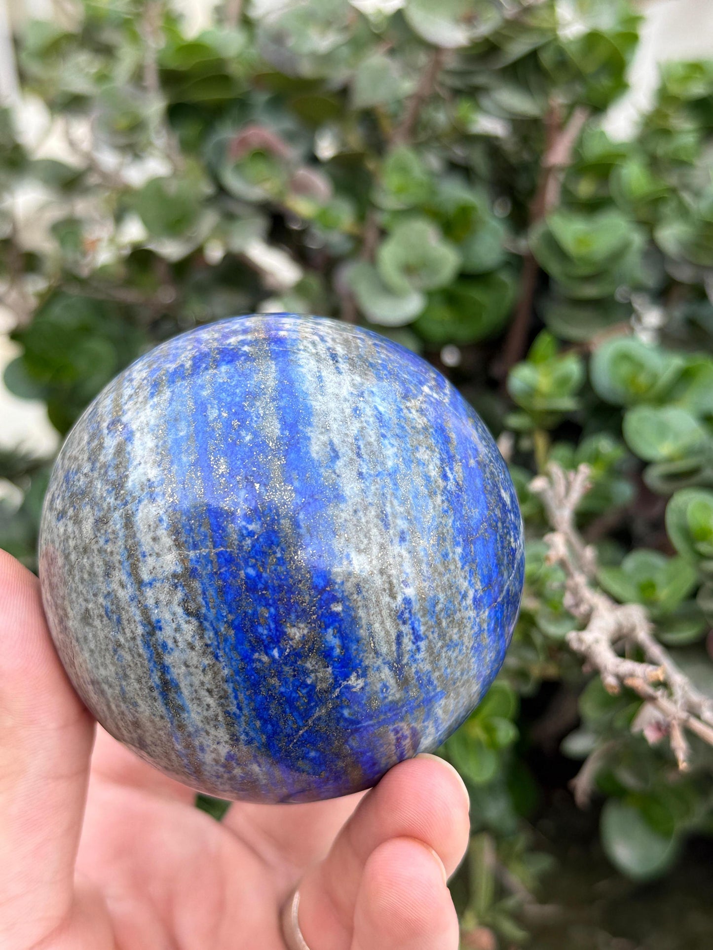 Natural Lapis Lazuli Sphere  Polished Round Crystal Ball Healing Stone from Afghanistan