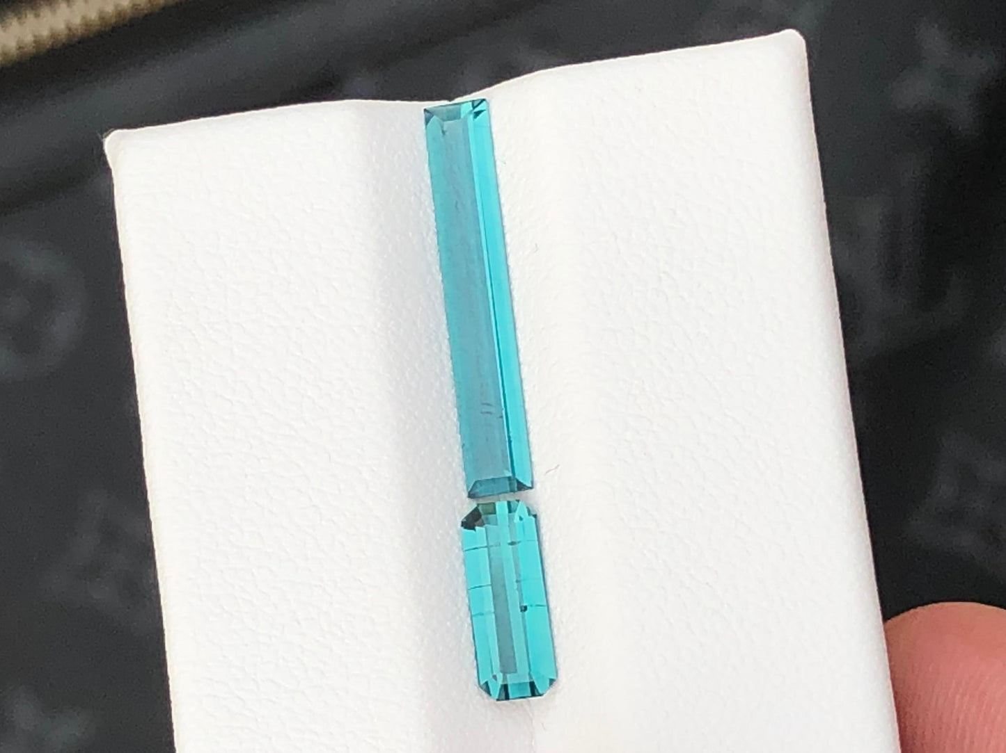 Natural Blue Tourmaline Faceted Gemstones  Loose Stones  Elongated Tourmaline for Jewelry Making  Custom Designs