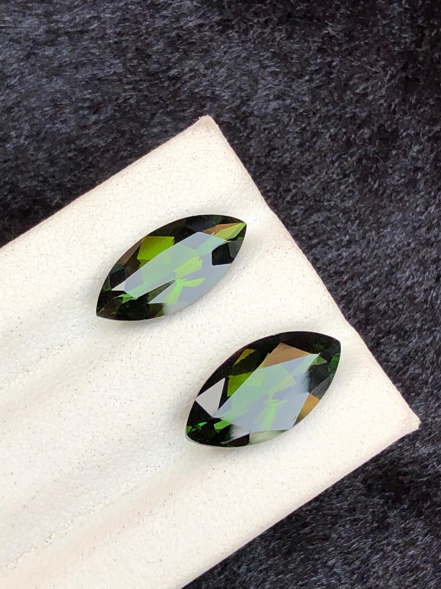 Certified Green Tourmaline Gemstones Marquise Cut  Natural Transparent Loose Stones