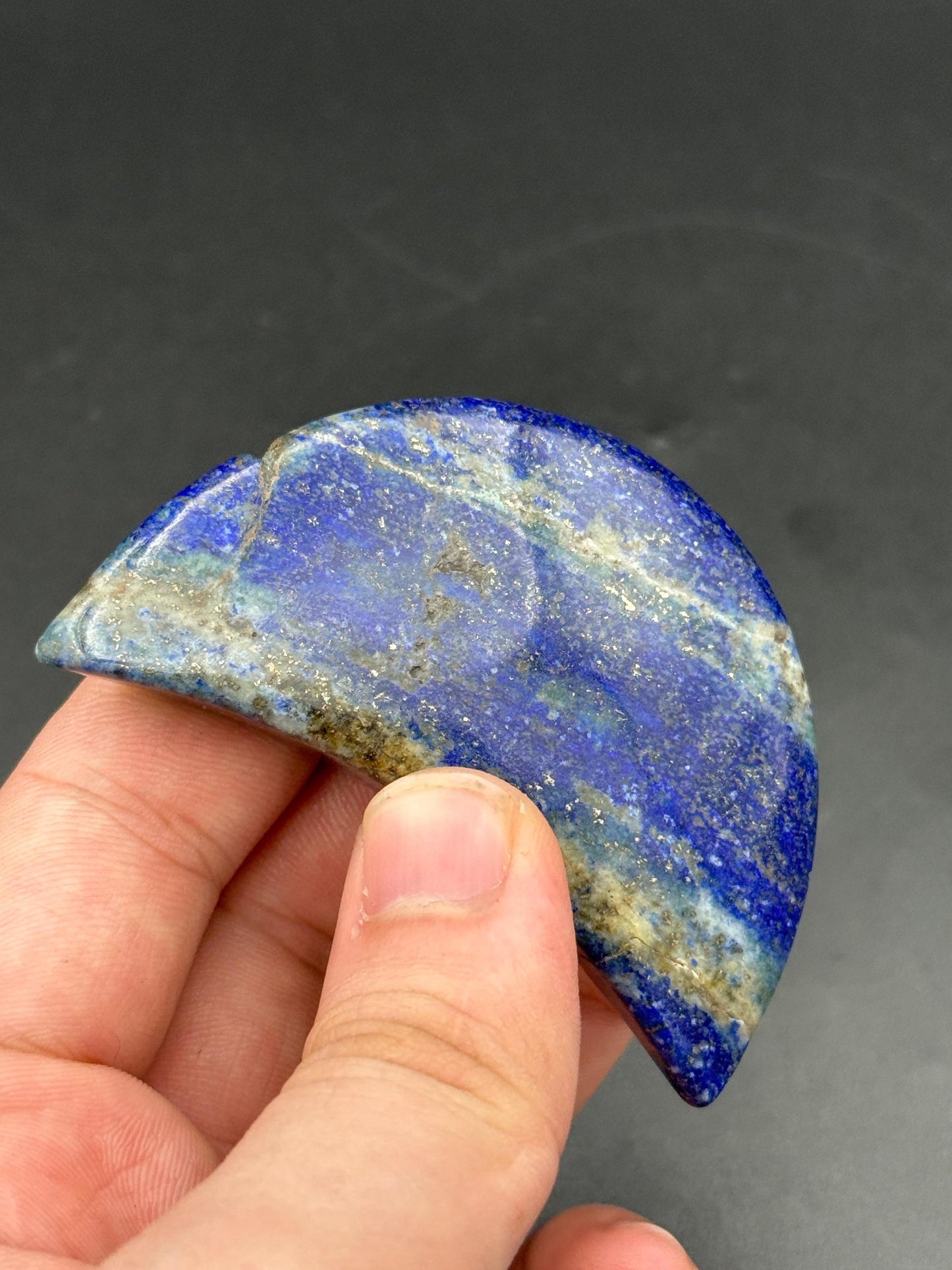 Natural Lapis Lazuli Moon  Polished Blue Crystal  Healing Stone Home Decor from Afghanistan