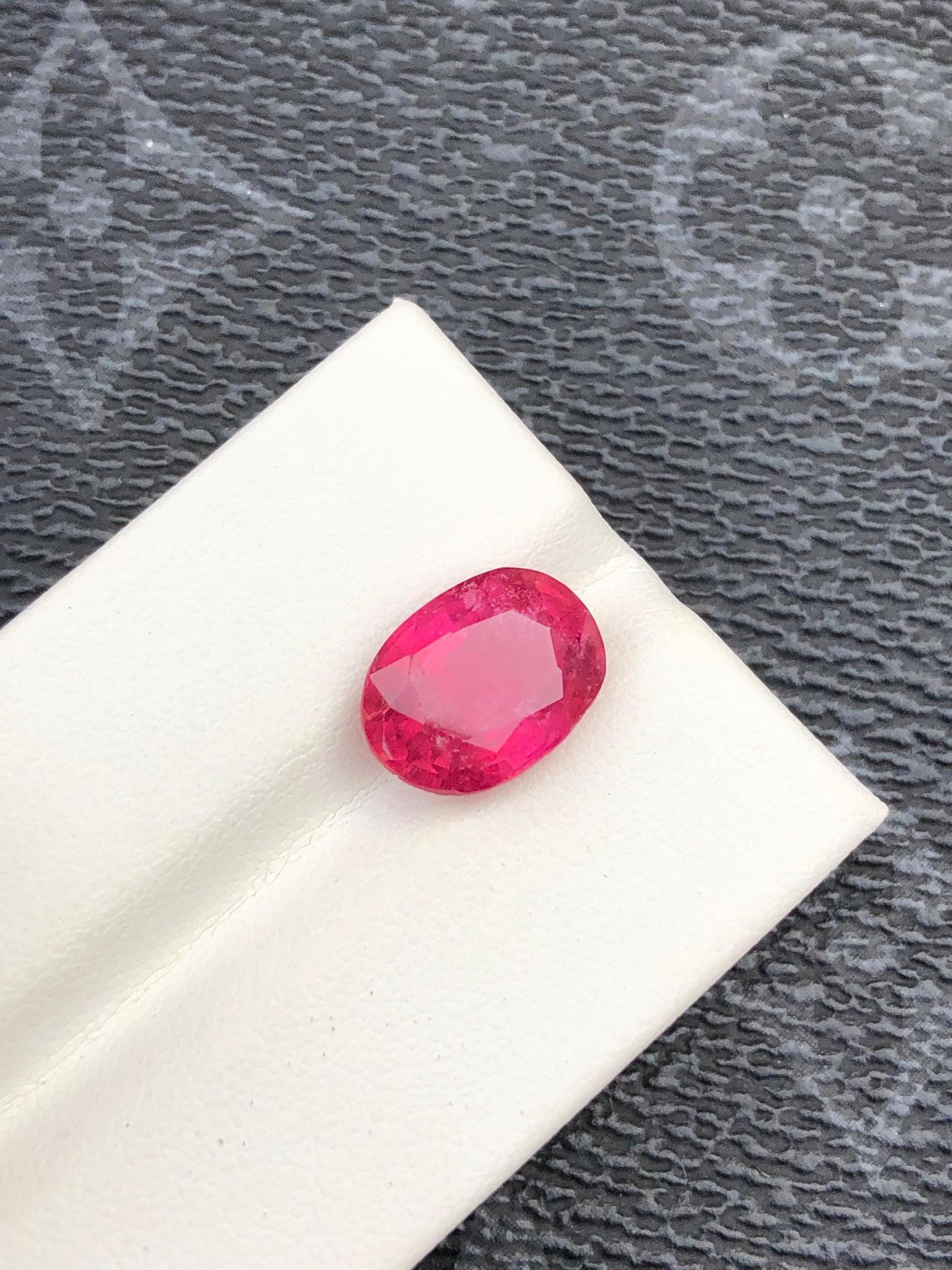 Natural Rubellite Tourmaline Gemstone  Faceted Oval  Rare Pink Red Tourmaline for Custom Jewelry