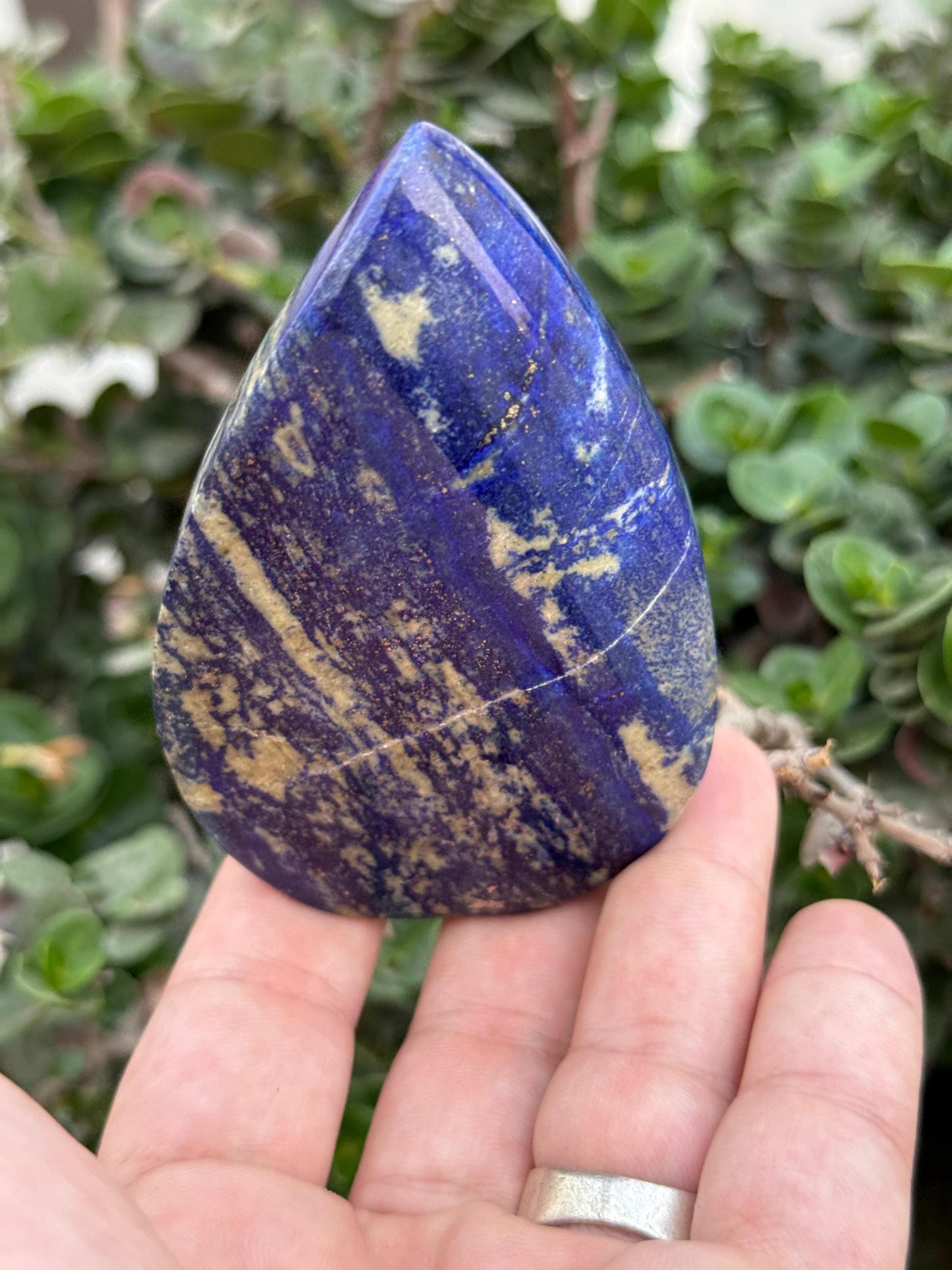 Lapis Lazuli Candle Crystal Sculpture  Polished Stone Decor