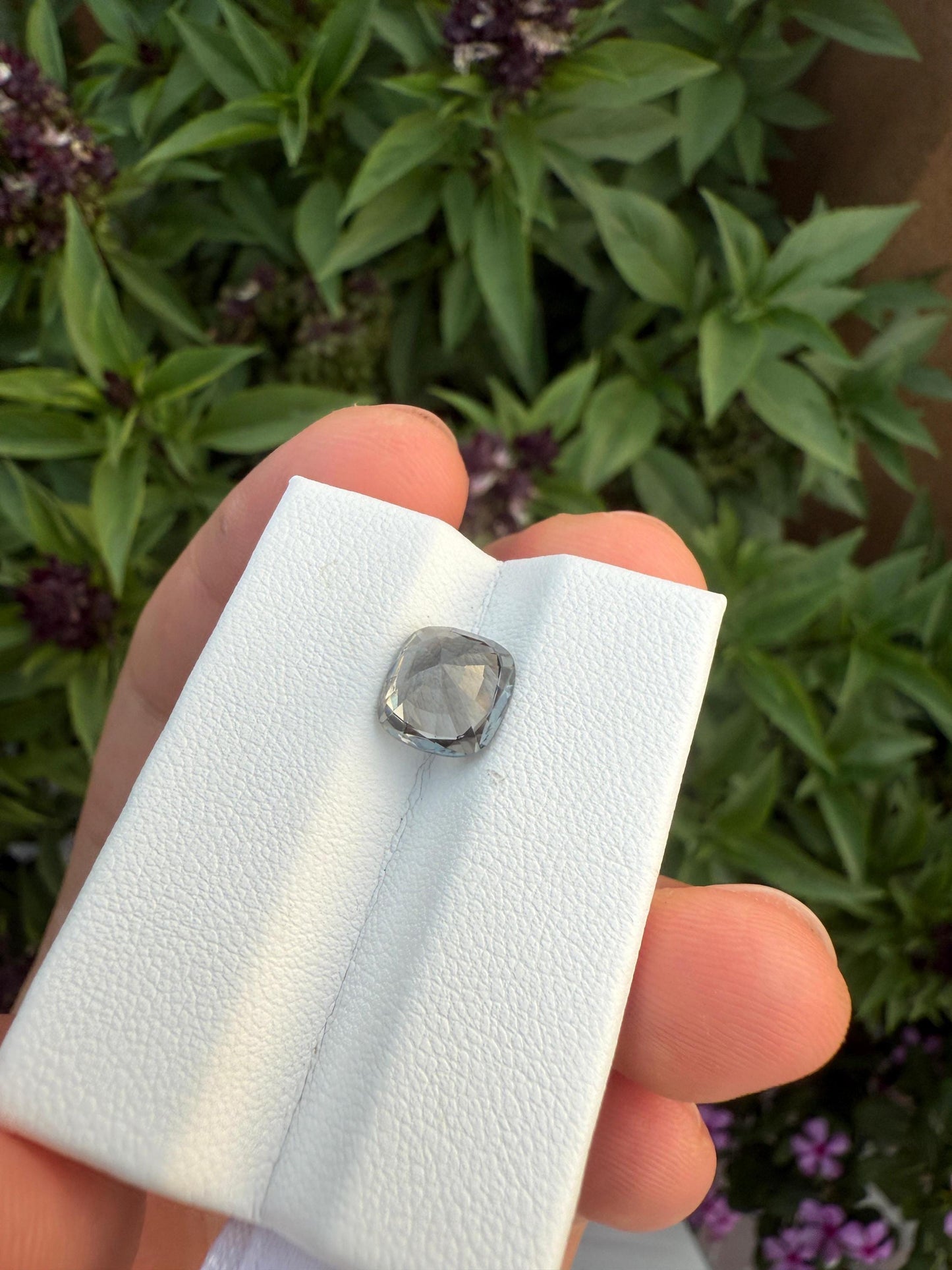 Natural Grey Spinel Gemstone: 3.36 Carat Cushion Cut Burma Spinel