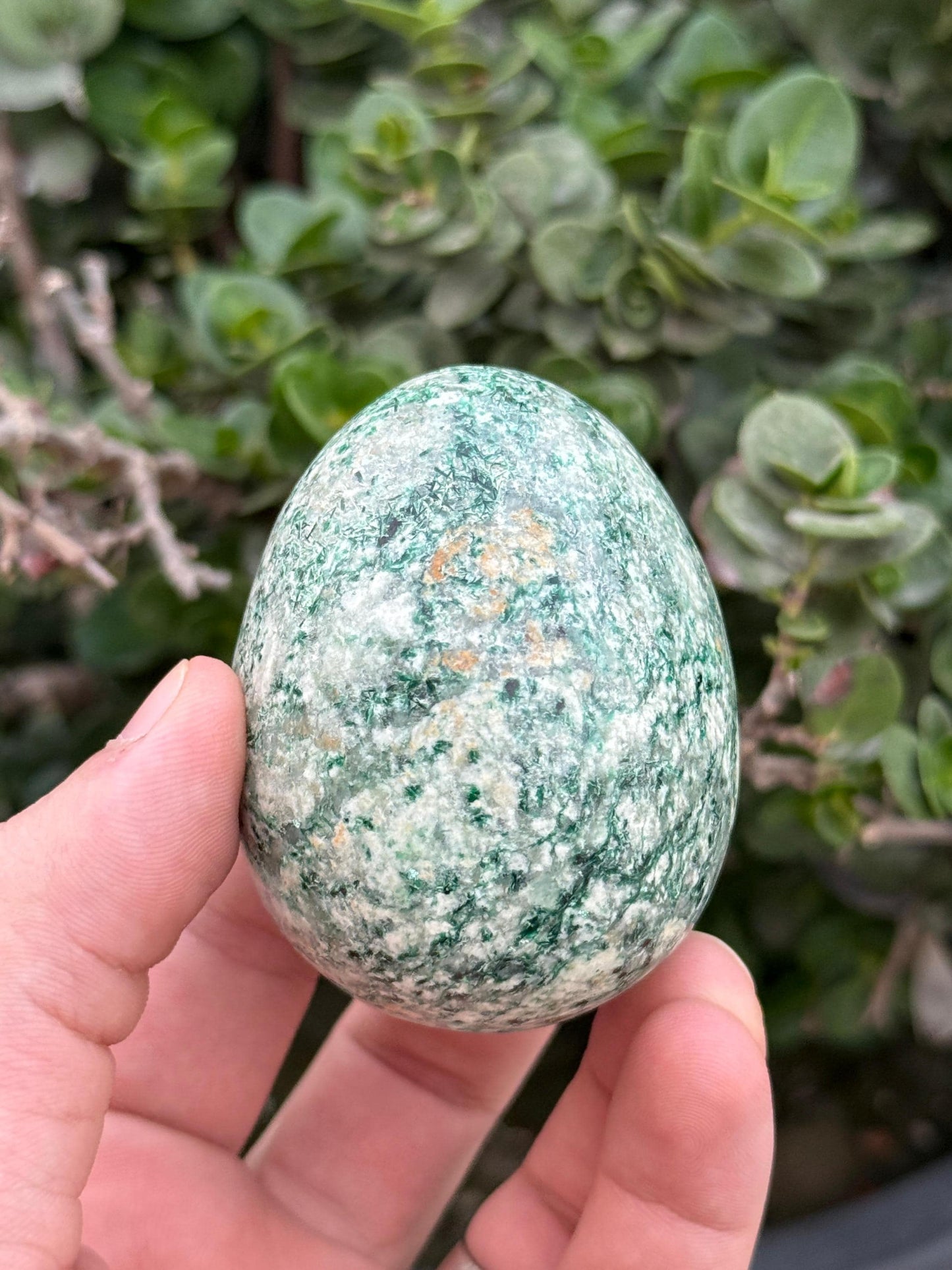 Hand Carved Green Aventurine Crystal Egg Polished Stone  Heart Chakra