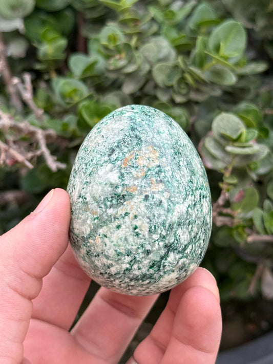 Hand Carved Green Aventurine Crystal Egg Polished Stone  Heart Chakra