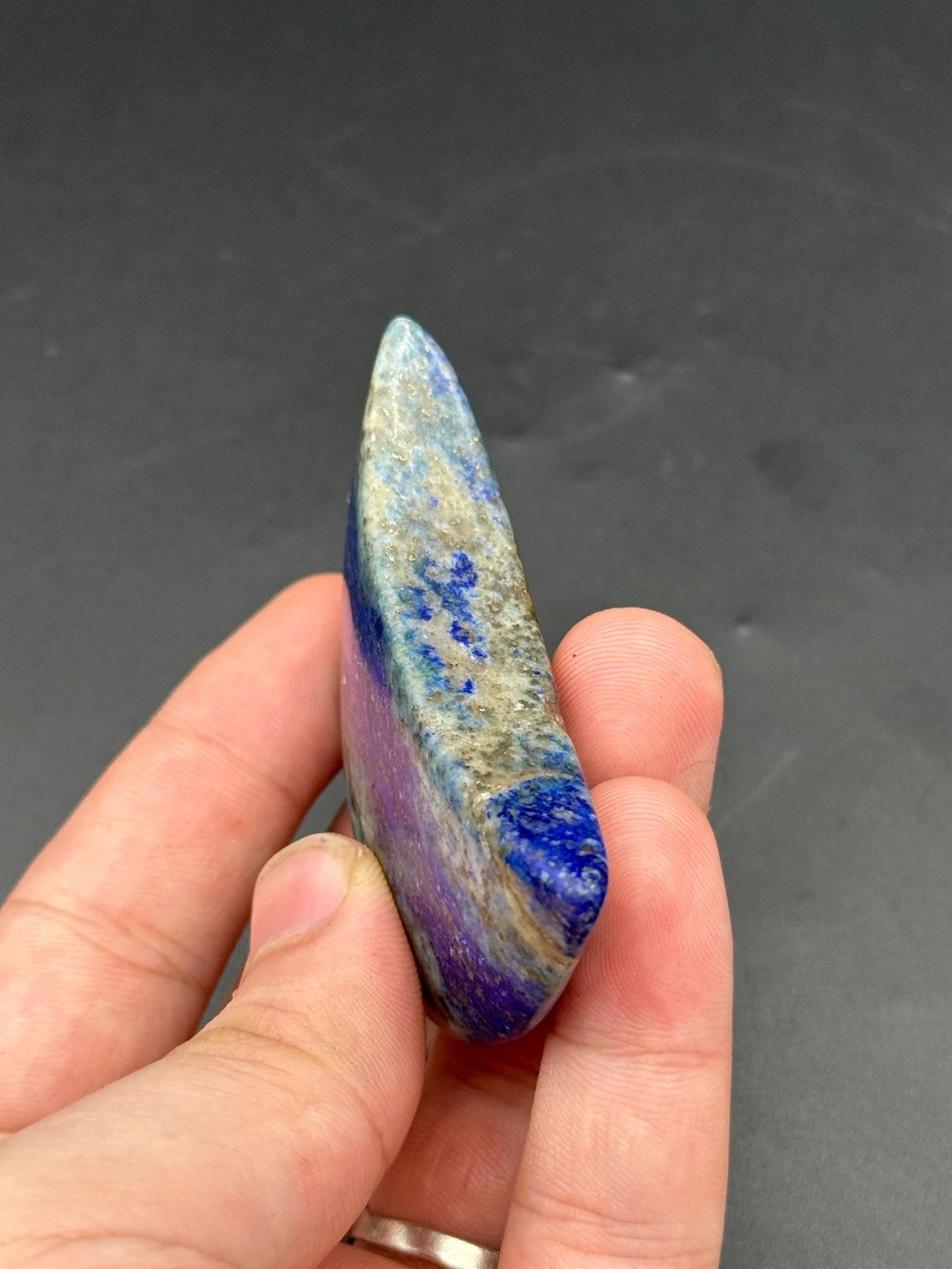 Natural Lapis Lazuli Moon  Polished Blue Crystal  Healing Stone Home Decor from Afghanistan