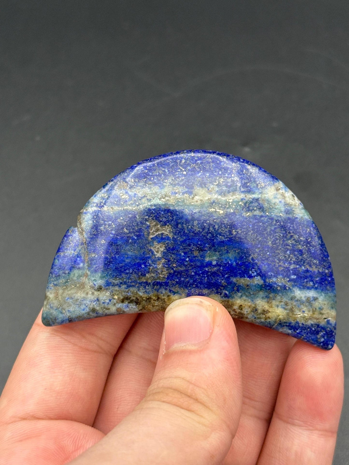 Natural Lapis Lazuli Moon  Polished Blue Crystal  Healing Stone Home Decor from Afghanistan