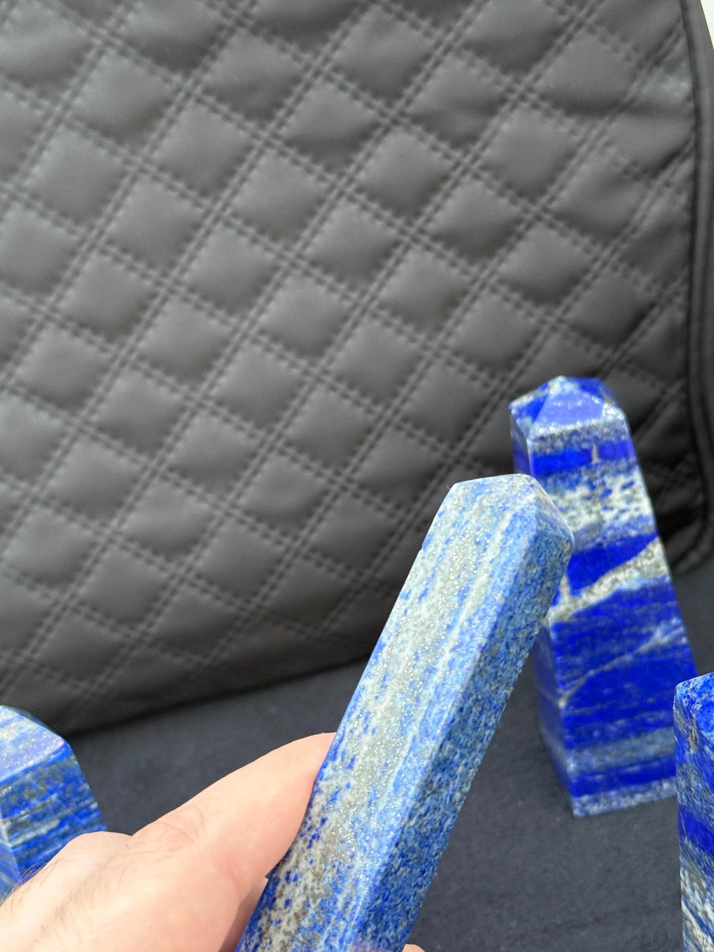 Natural Lapis Lazuli Tower  Polished Blue Crystal Point  Healing Stone  Home Decor