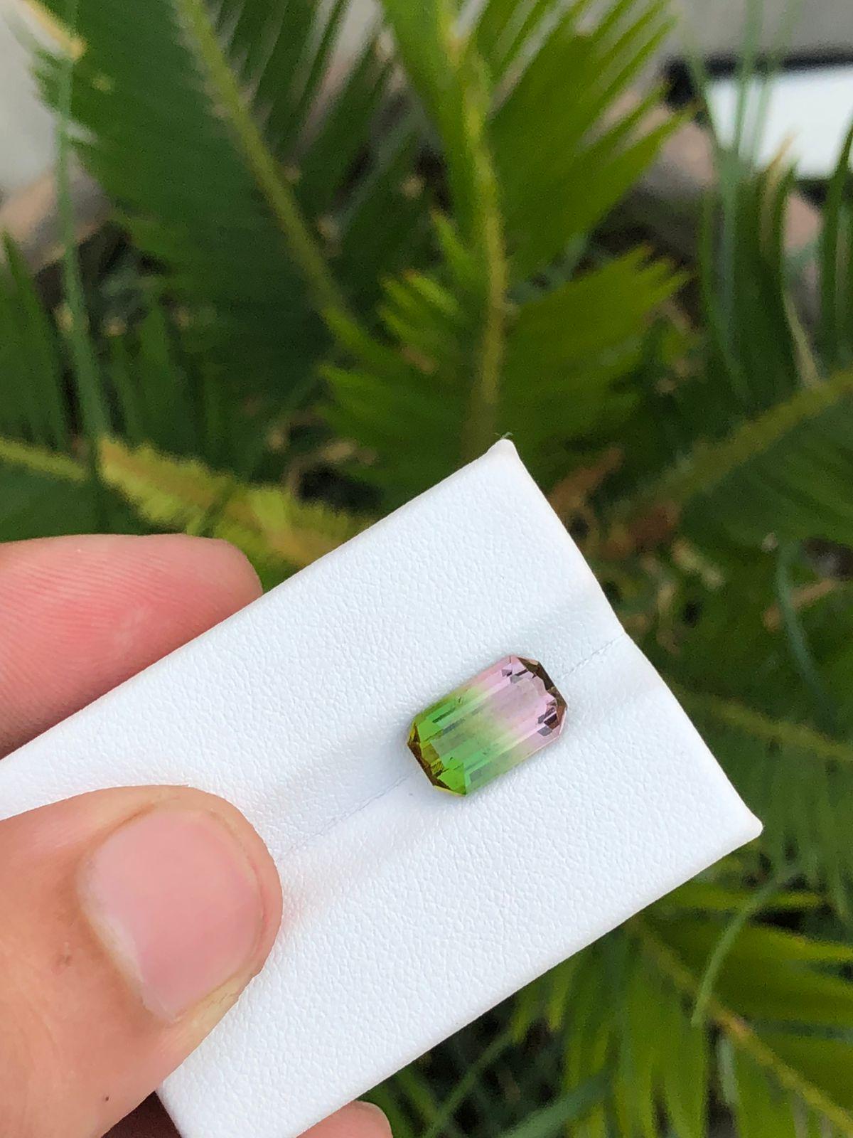 Natural Afghan Tourmaline  Emerald Cut  Loose Gemstone Rare Green Tourmaline for Custom Jewelry