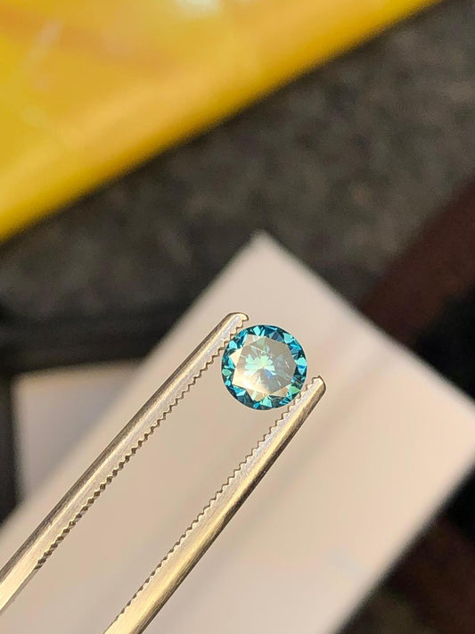 Certified Fancy Blue Diamond  Round Brilliant Cut | Natural Enhanced Loose Diamond for Jewelry