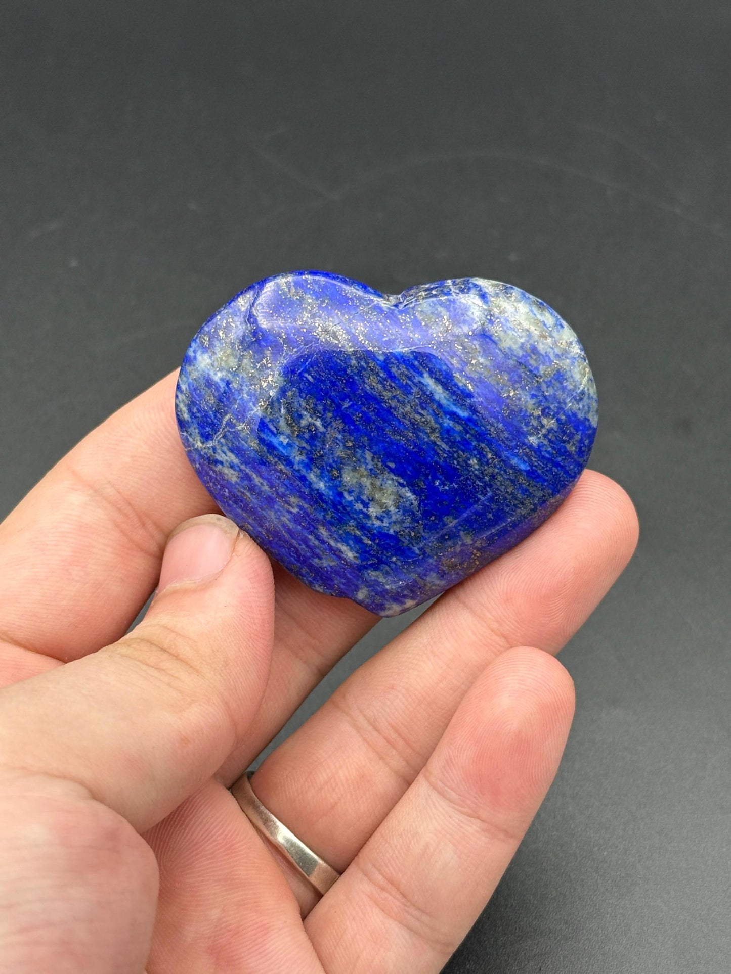 Natural Lapis Lazuli Heart  Polished Blue Crystal Stone Healing Gift Home Decor from Afghanistan