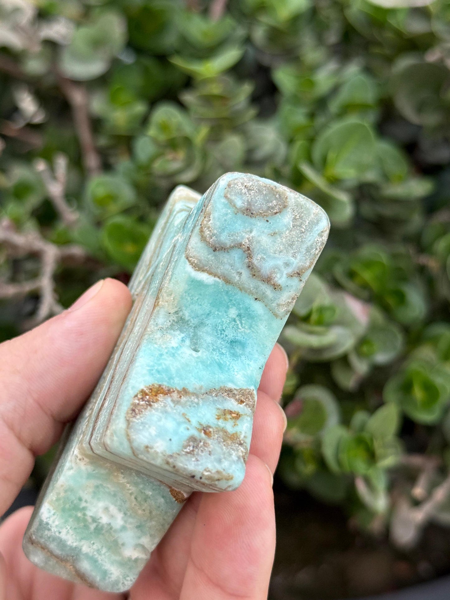 Amazonite Star Crystal Polished Blue Healing Stone Home Decor Gem