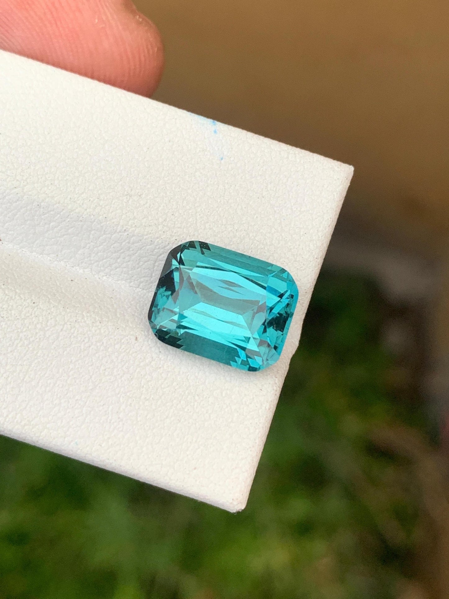 Natural Blue Green Tourmaline Rectangular Cushion Emerald Cut Loose Gemstone for Fine Jewelry