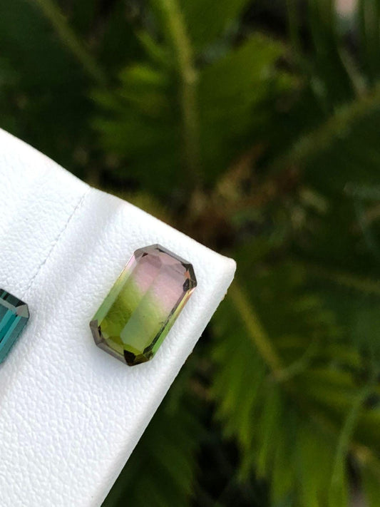 Natural Afghan Tourmaline  Emerald Cut  Loose Gemstone Rare Green Tourmaline for Custom Jewelry