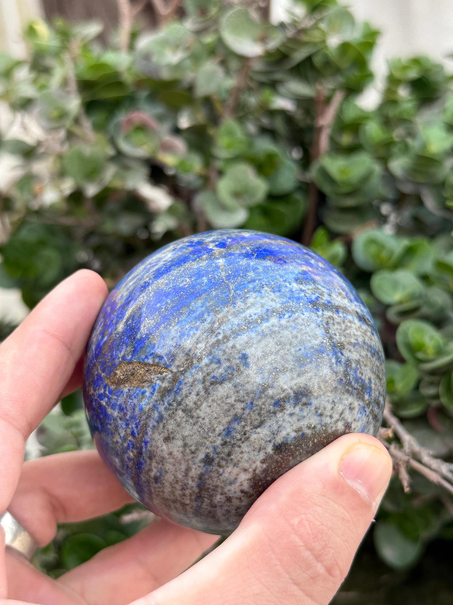 Natural Lapis Lazuli Sphere  Polished Round Crystal Ball Healing Stone from Afghanistan