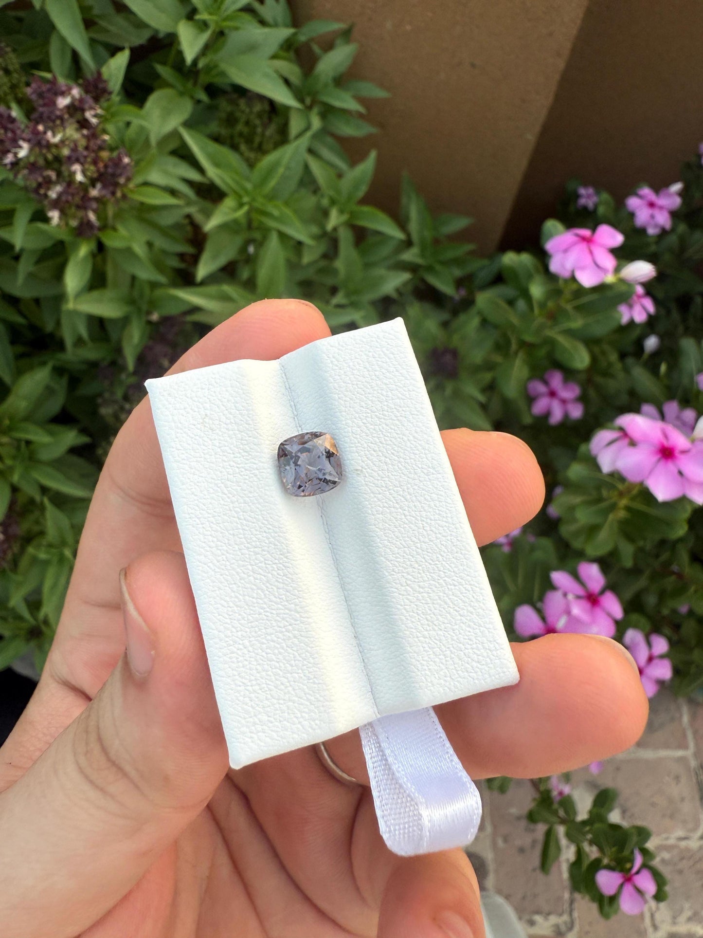 Natural Grey Spinel Gemstone: 2.57 Carat Square Cushion Cut, Untreated Burma Stone