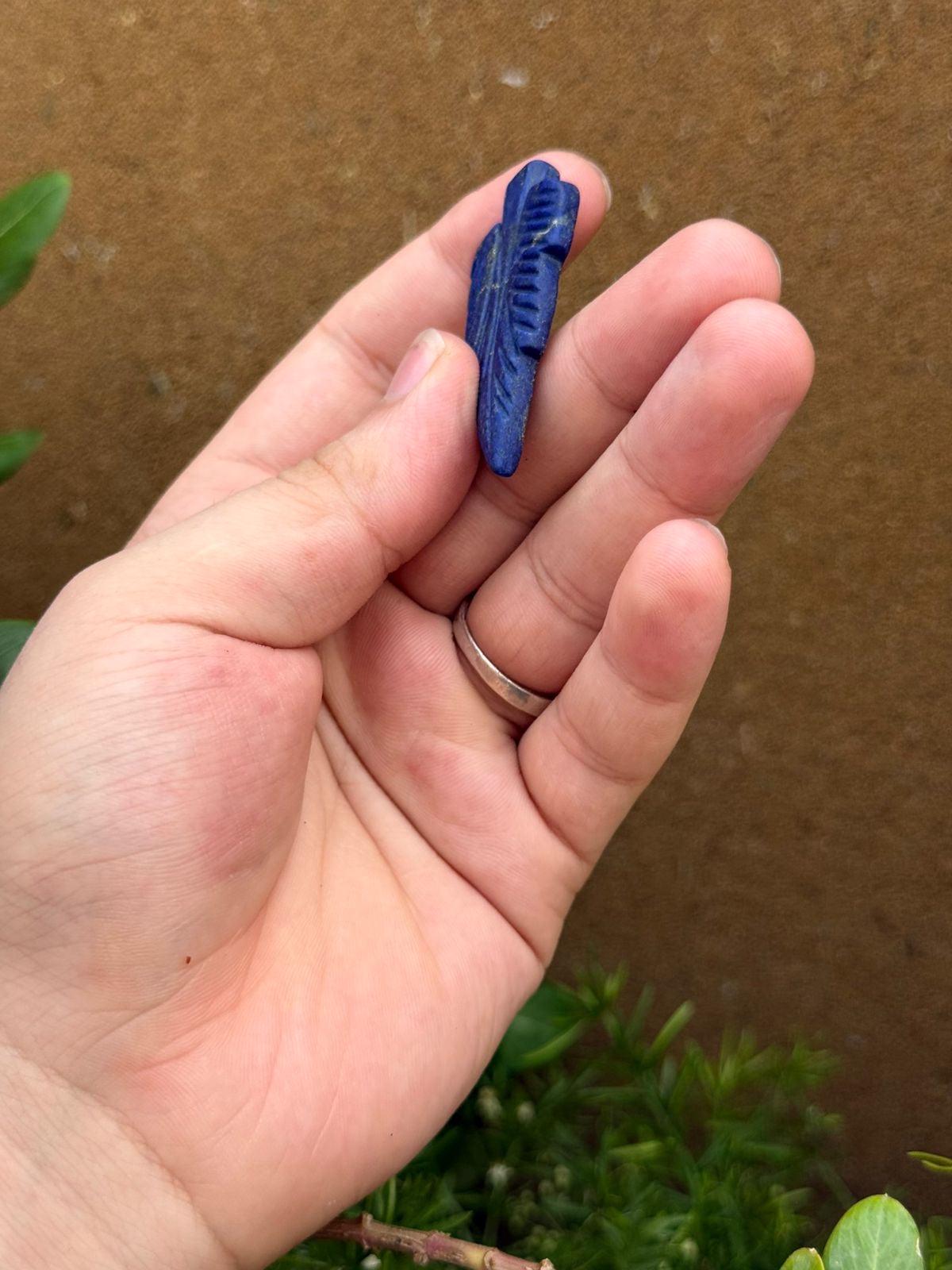 Natural Afghan Lapis Lazuli Leaf Carving Hand Carved Blue CrystalAfghanistan Gemstone