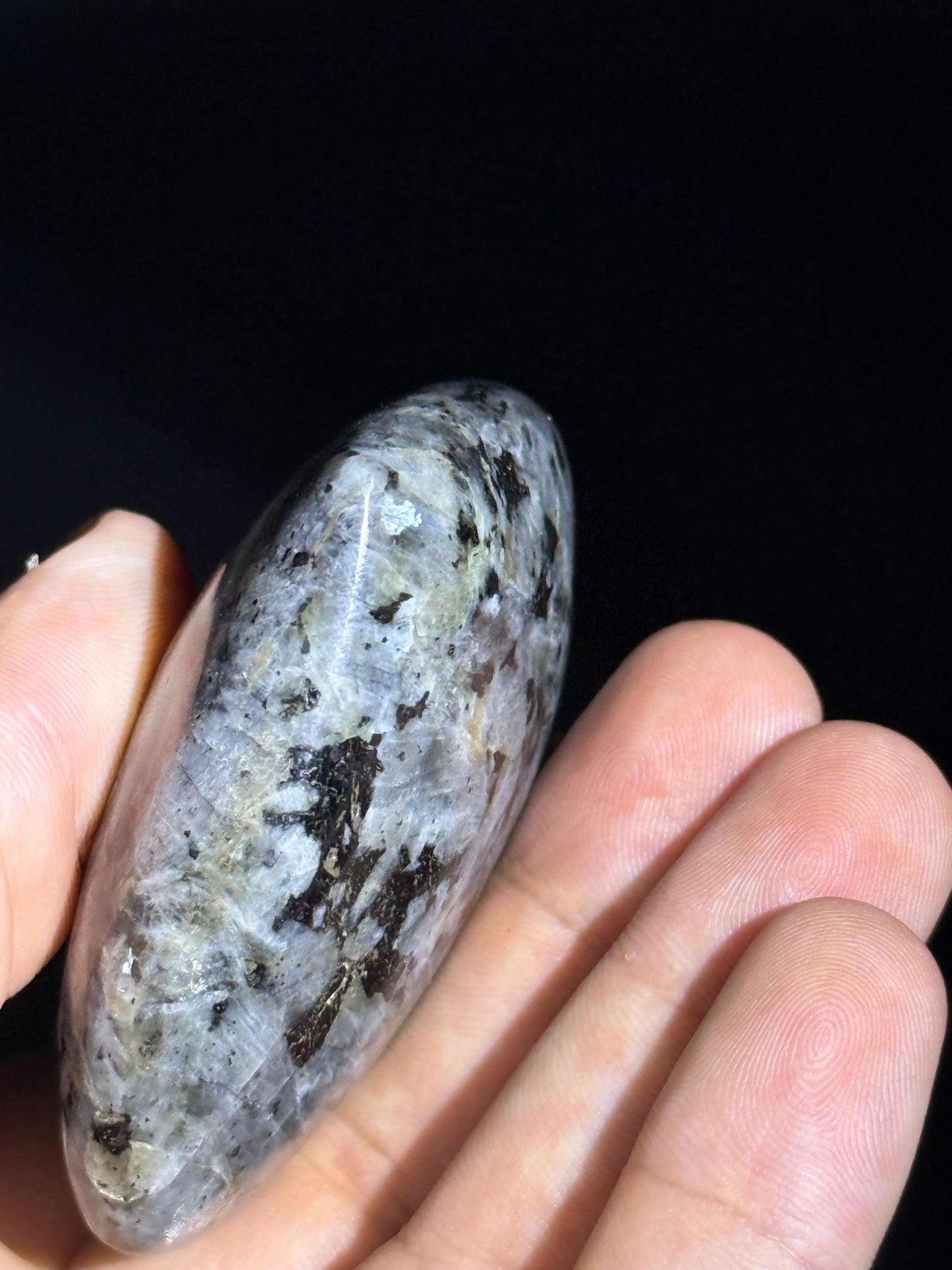 Labradorite Heart Crystal  Polished Gemstone with Blue Flash