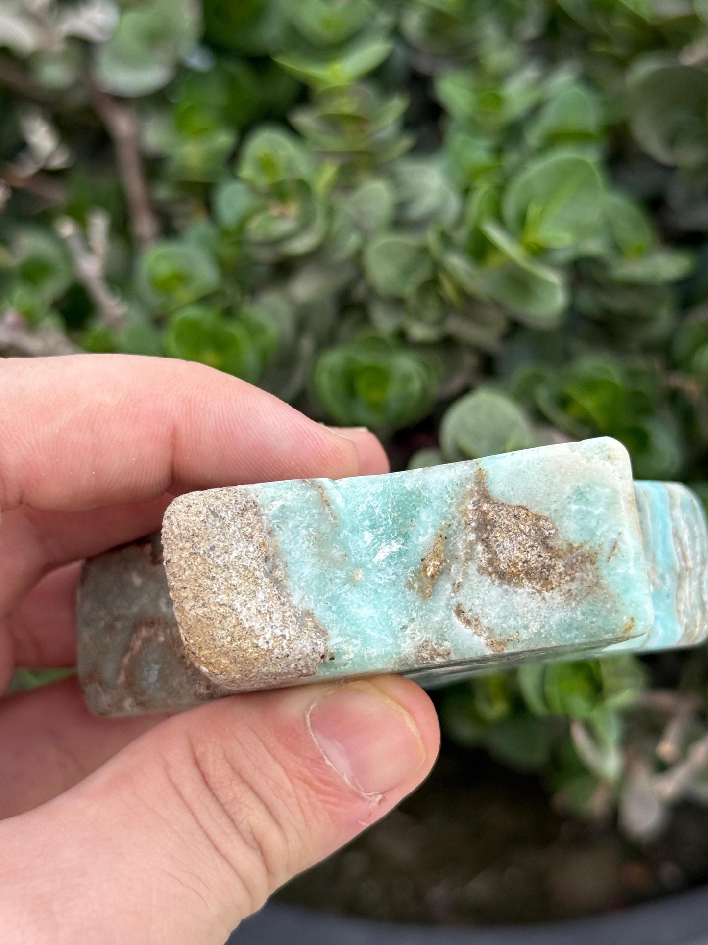 Amazonite Star Crystal Polished Blue Healing Stone Home Decor Gem