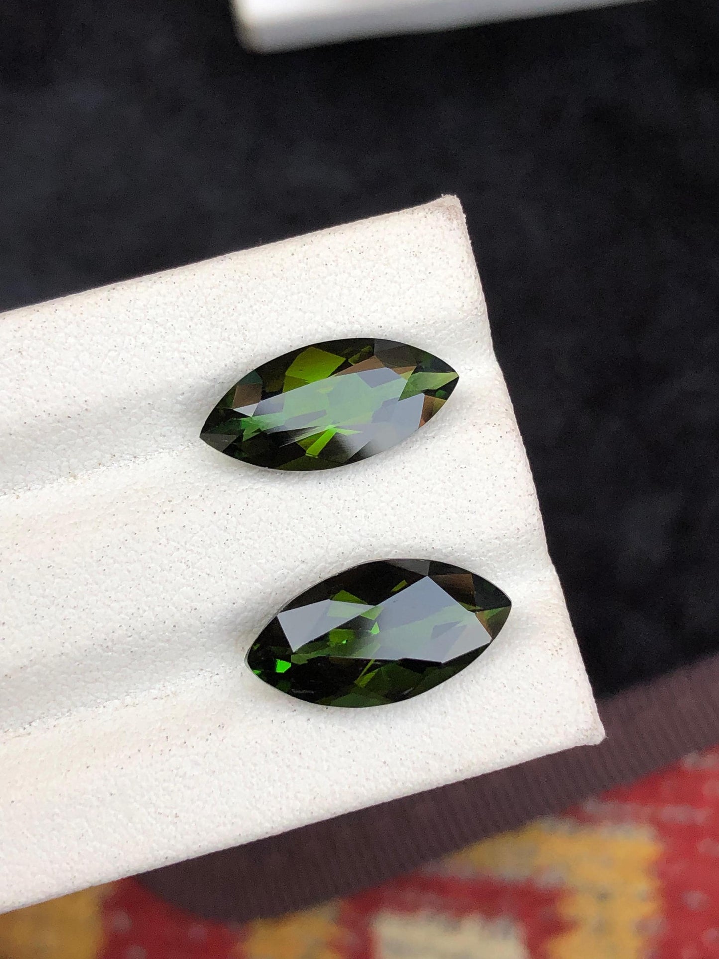 Certified Green Tourmaline Gemstones Marquise Cut  Natural Transparent Loose Stones