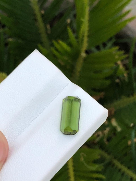 Natural Green Afghan Tourmaline Emerald Cut Loose Gemstone   Jewelry Supply or Collector Stone