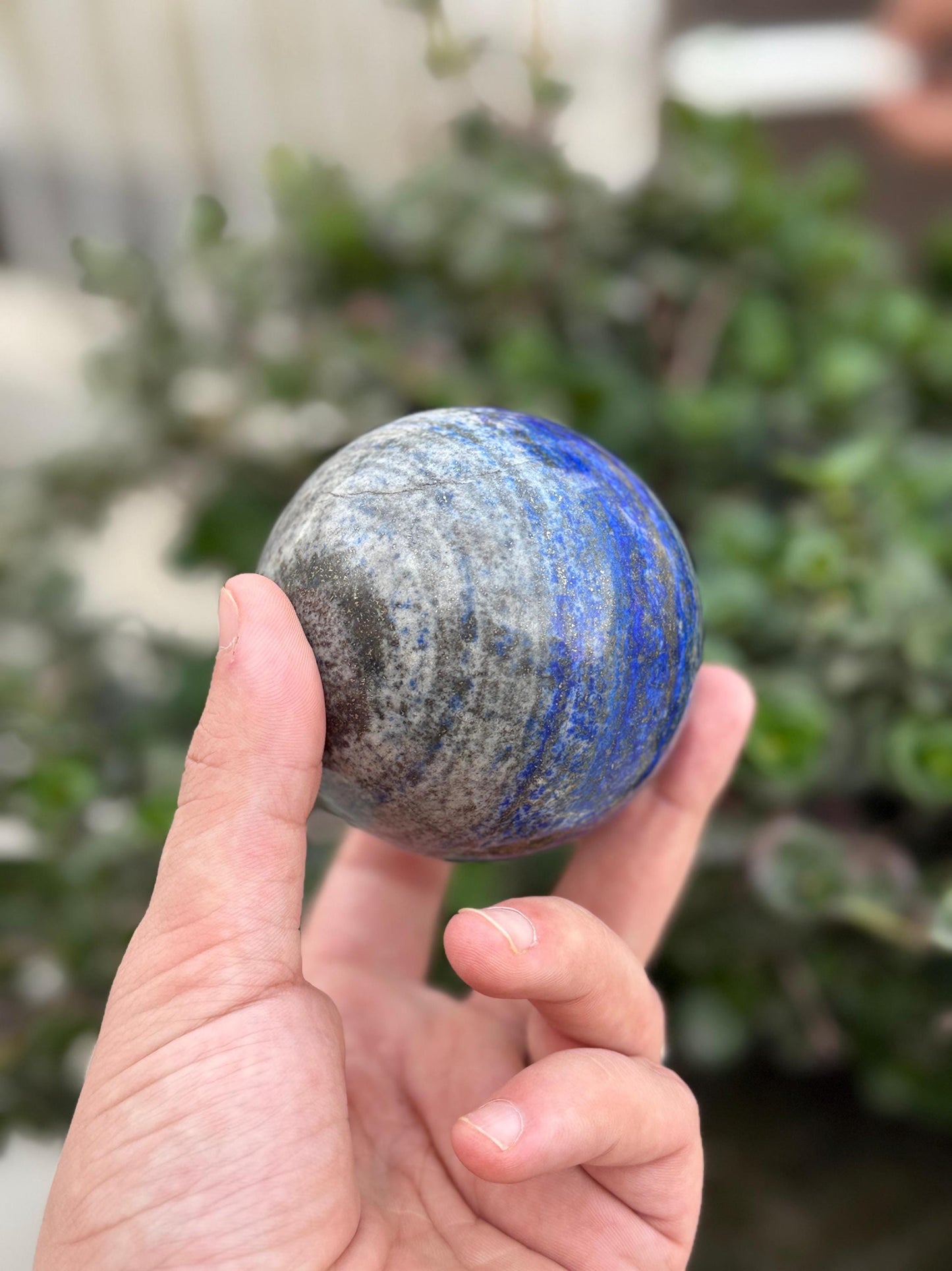 Natural Lapis Lazuli Sphere  Polished Round Crystal Ball Healing Stone from Afghanistan