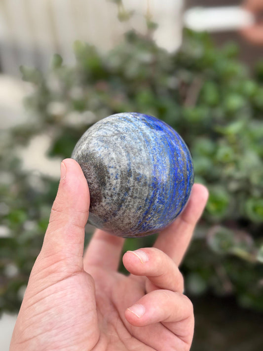 Natural Lapis Lazuli Sphere  Polished Round Crystal Ball Healing Stone from Afghanistan
