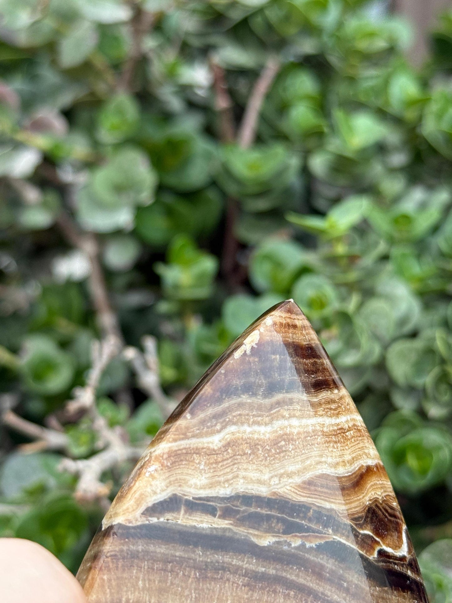 Hand Carved Brown Onyx Lamp  Polished Crystal Stone Light