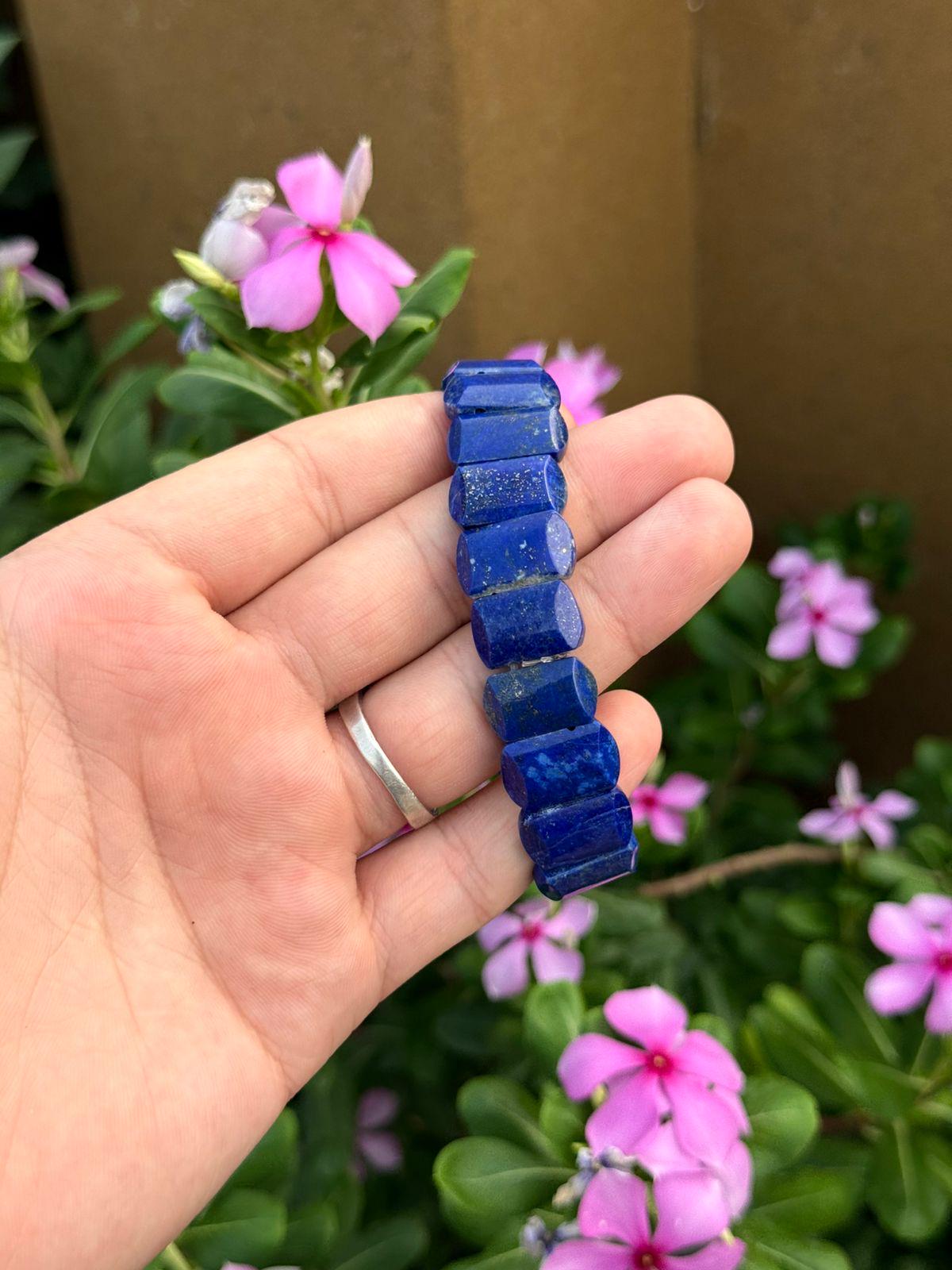 Natural Afghan Lapis Lazuli Bracelet Genuine Lapis Beads  Afghanistan Origin Gemstone Jewelry