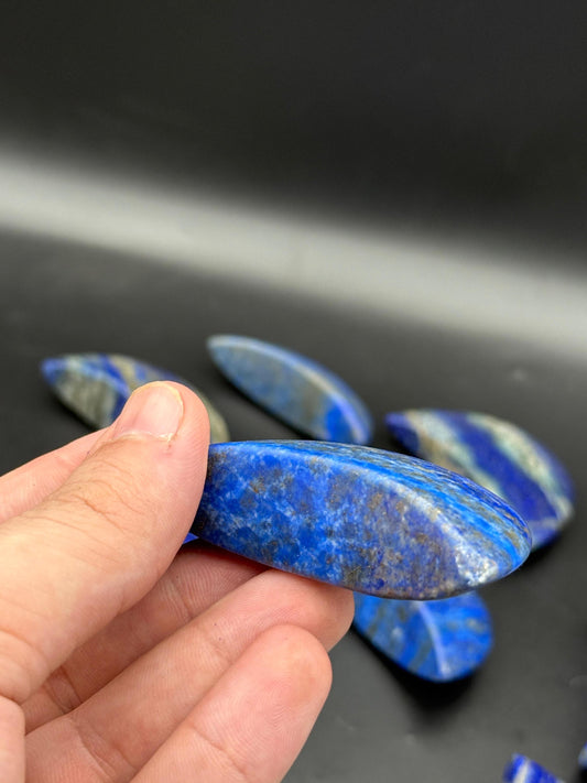 Natural Lapis Lazuli Moon  Polished Blue Crystal  Healing Stone Celestial Home Decor