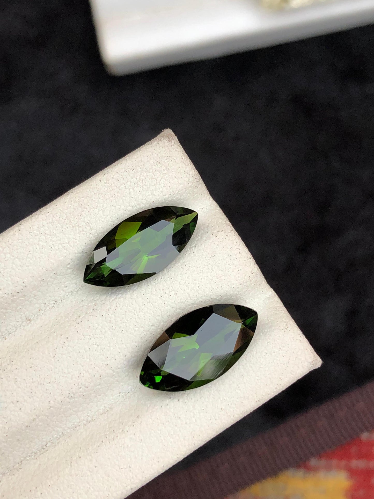 Certified Green Tourmaline Gemstones Marquise Cut  Natural Transparent Loose Stones