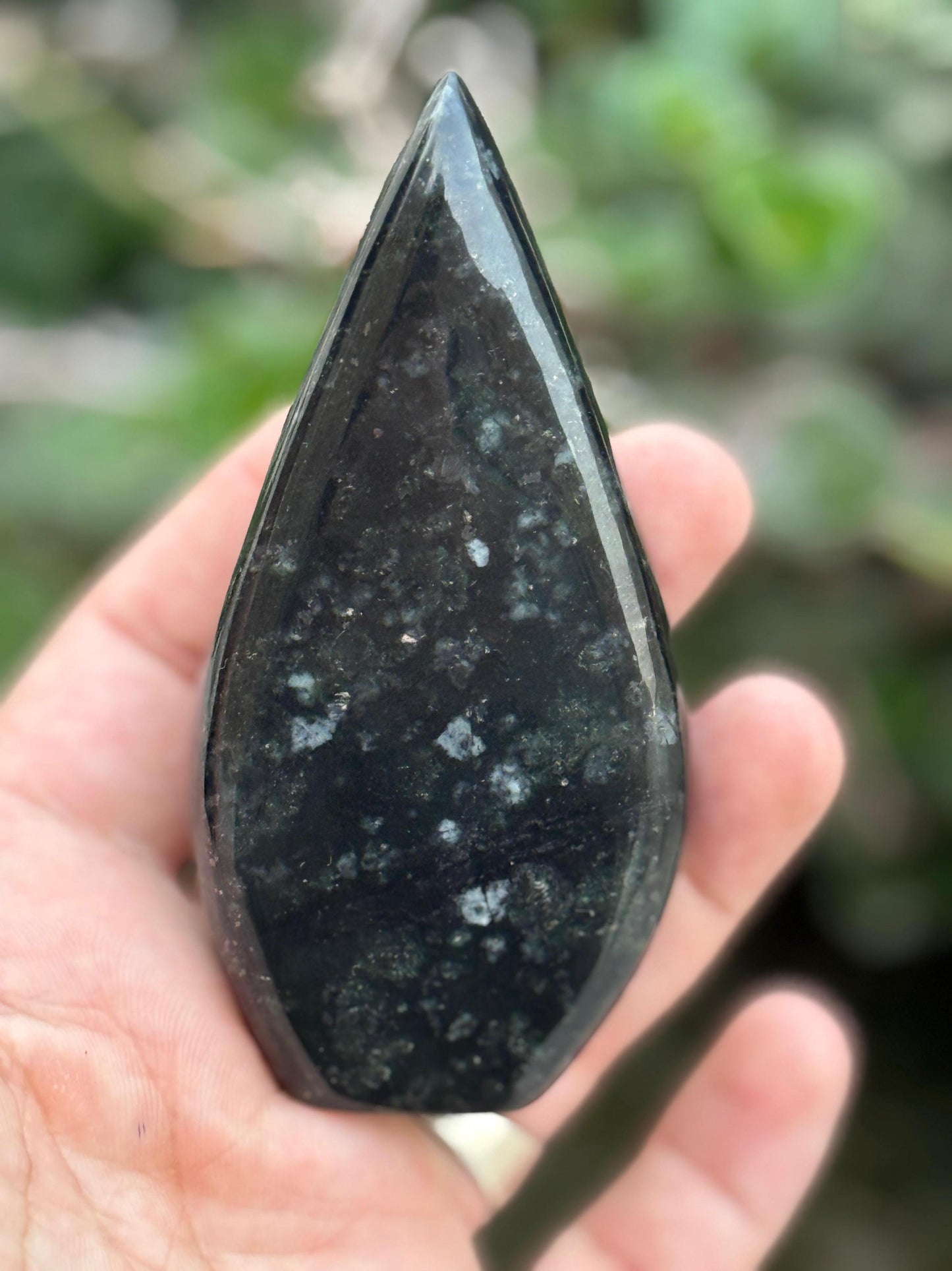 Black Obsidian Crystal Tower  Hand Carved Gemstone Point  Energy Protection