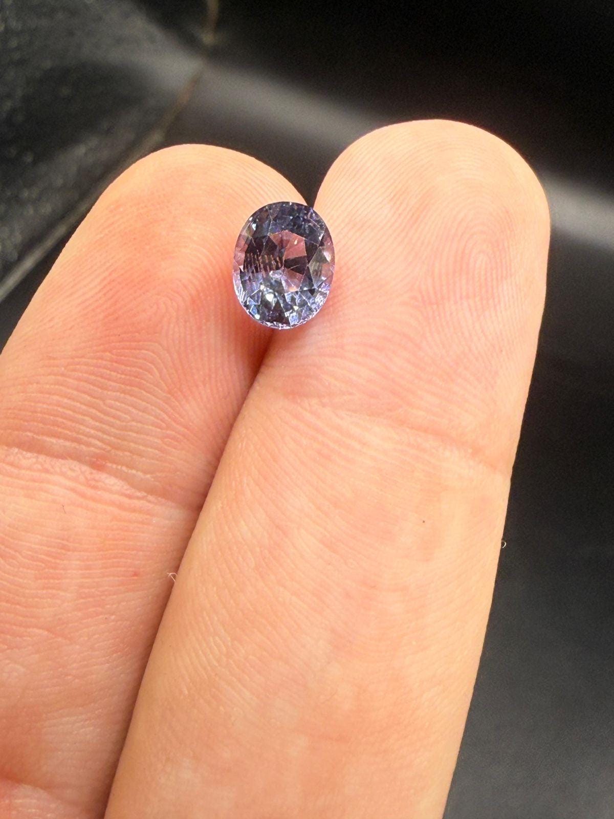 Violet Spinel Gemstone: 2.08 Carat Oval Cut, Certified Tanzanian Stone