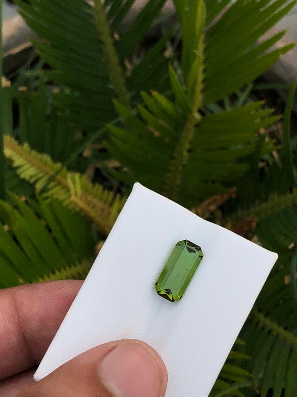 Natural Green Afghan Tourmaline Emerald Cut Loose Gemstone   Jewelry Supply or Collector Stone