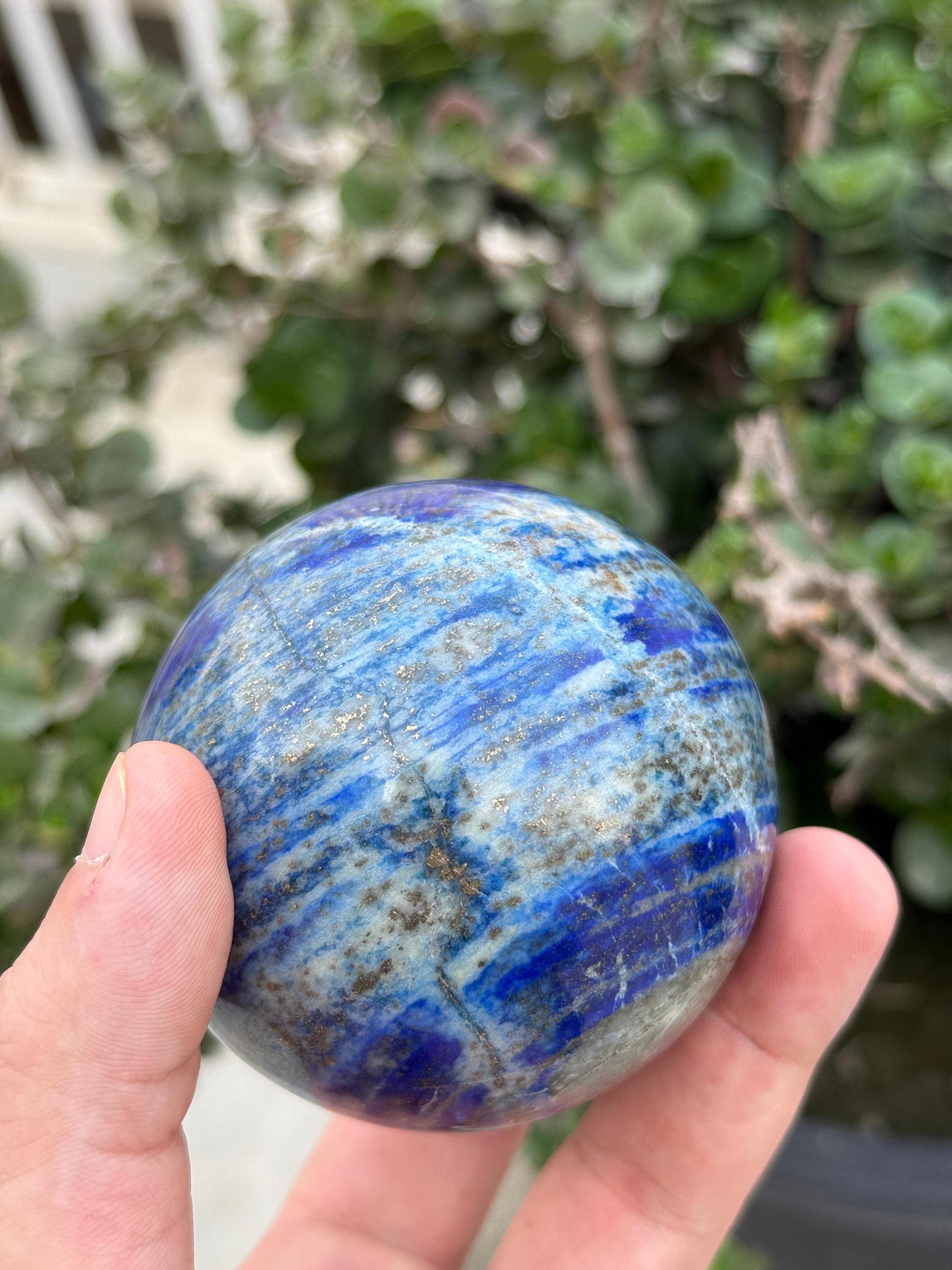Natural Lapis Lazuli Sphere Polished Crystal Ball  Blue Healing Stone from Afghanistan