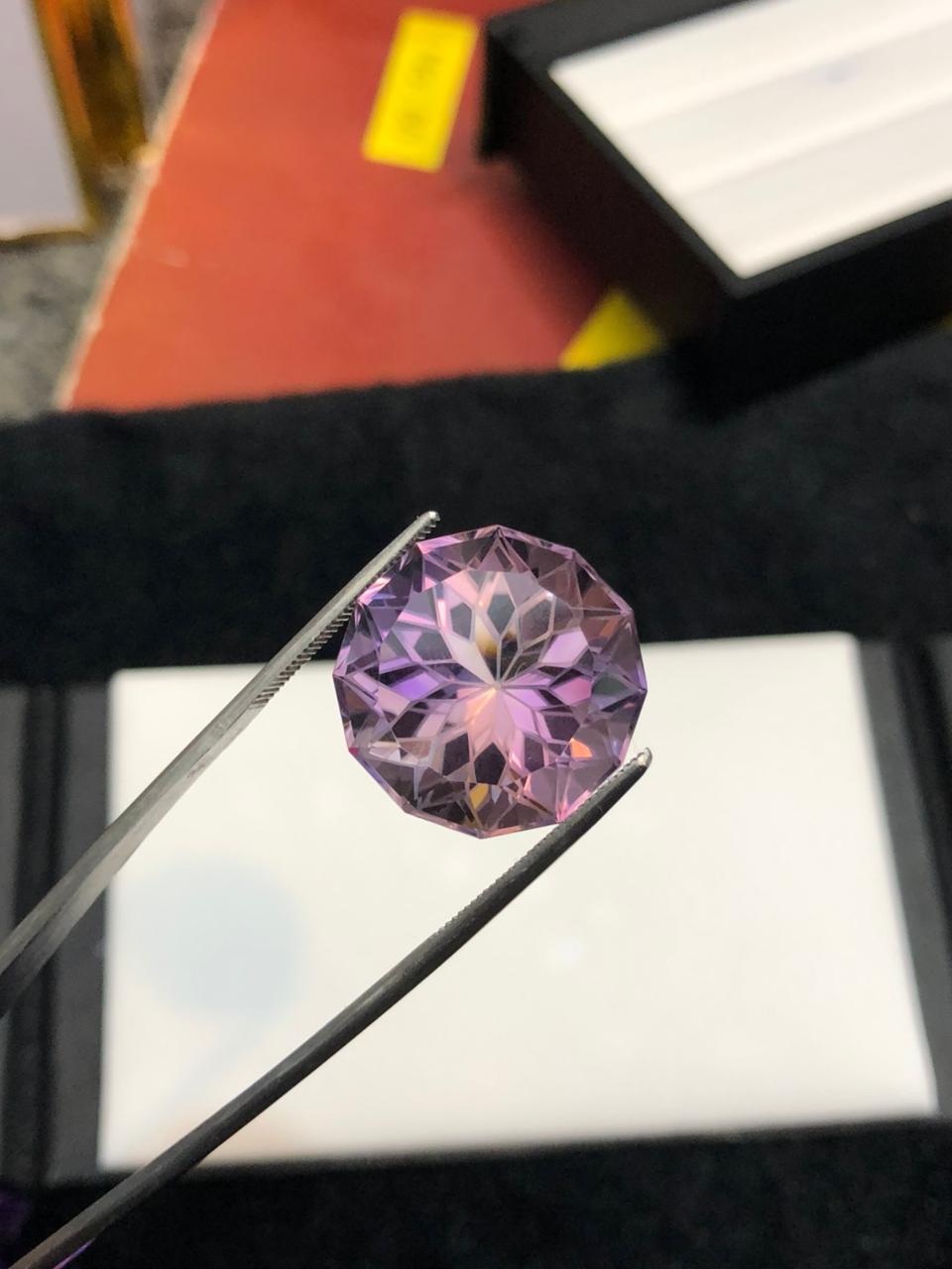 Natural Amethyst Gemstone  Faceted Oval  Large Purple Quartz for Jewelry  Collectors