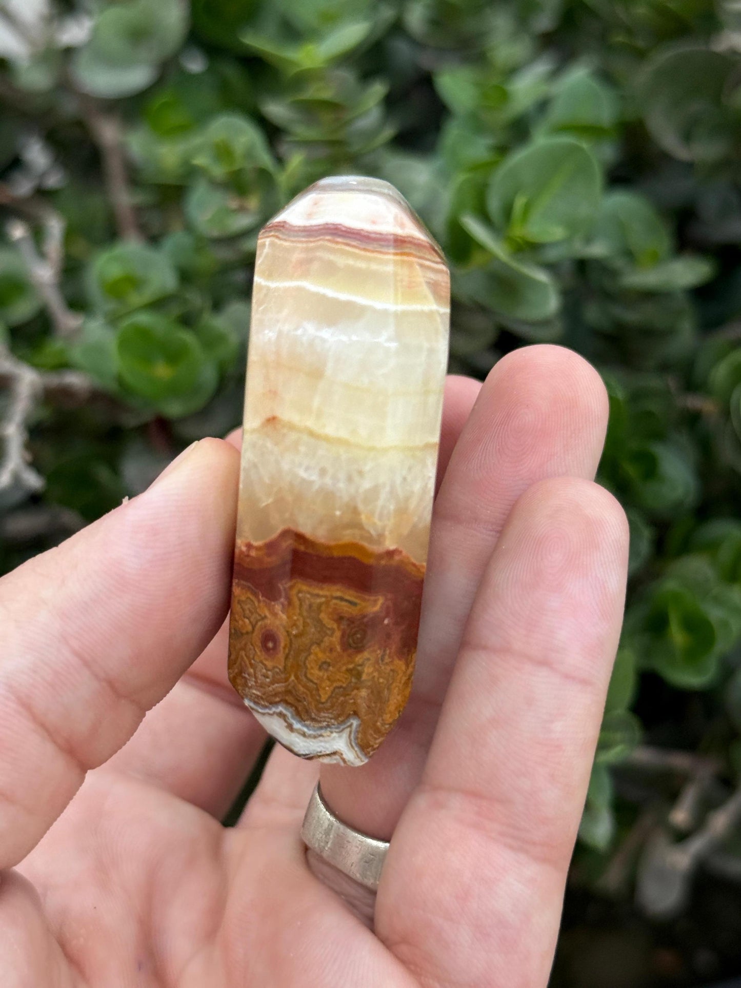 Polished Banded Onyx Heart Crystal Healing Stone Decor