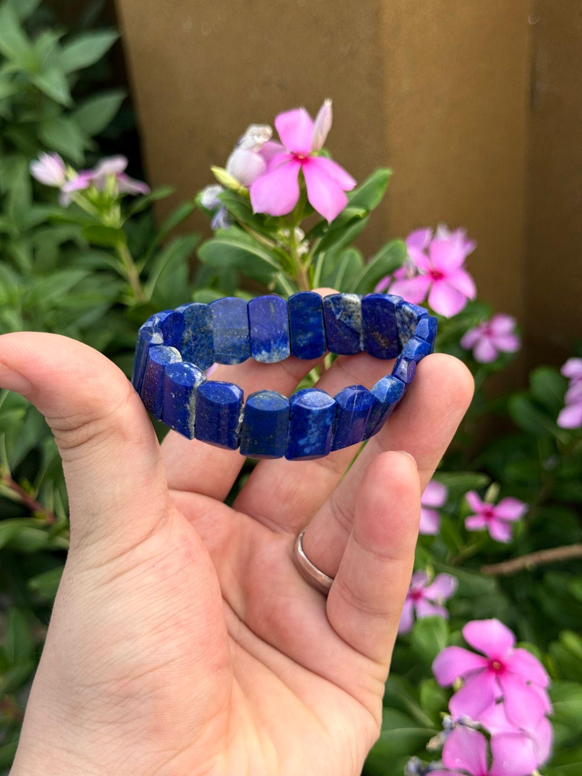 Natural Afghan Lapis Lazuli Bracelet Genuine Lapis Beads  Afghanistan Origin Gemstone Jewelry