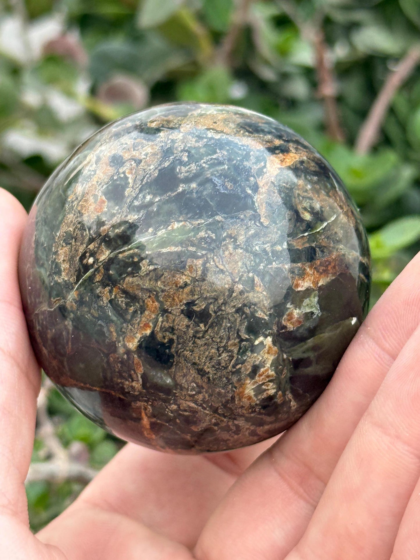 Polished Kambaba Jasper Sphere Natural Green Crystal Orb (2.2 inch)