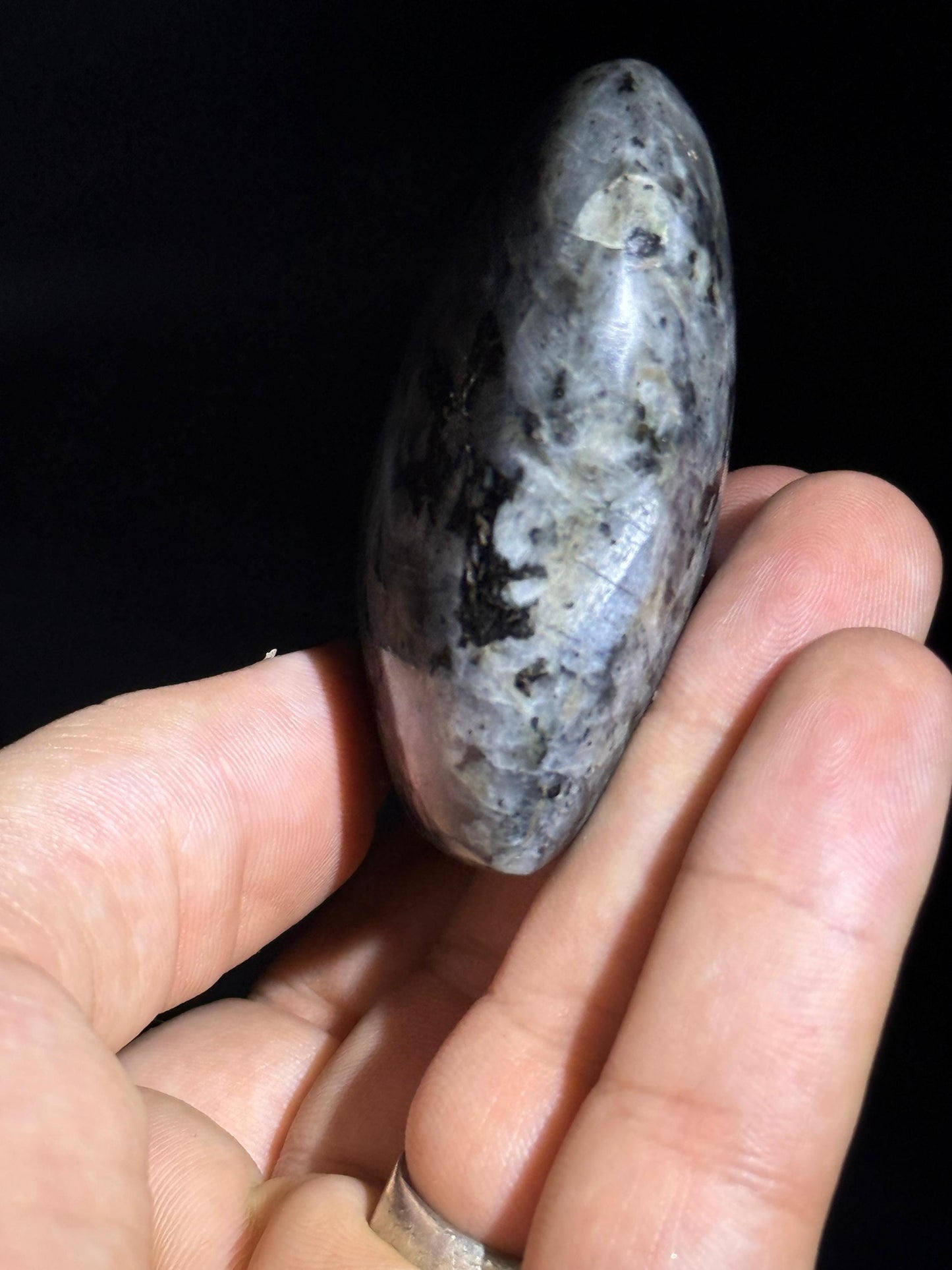 Labradorite Heart Crystal  Polished Gemstone with Blue Flash