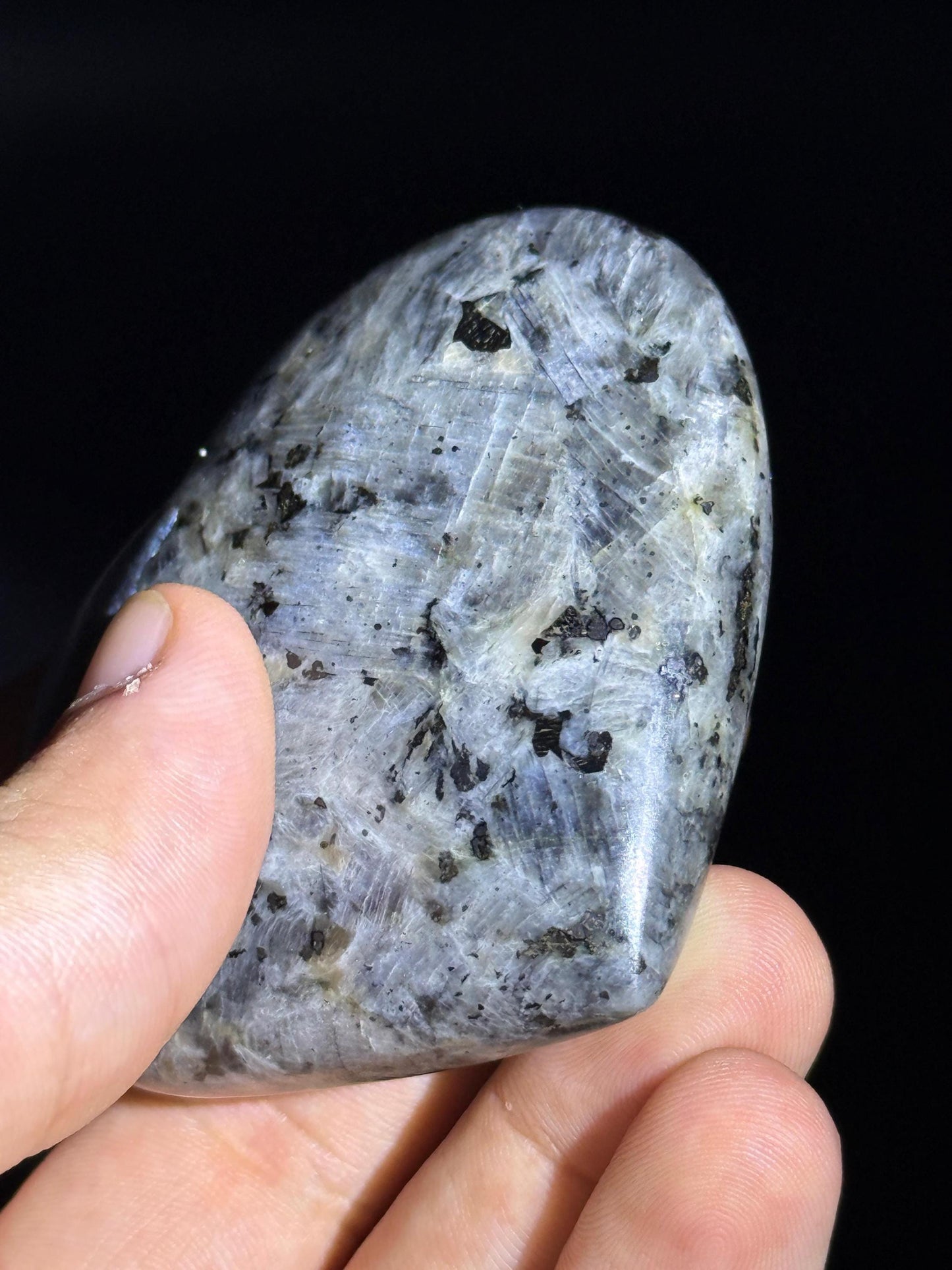 Labradorite Heart Crystal  Polished Gemstone with Blue Flash