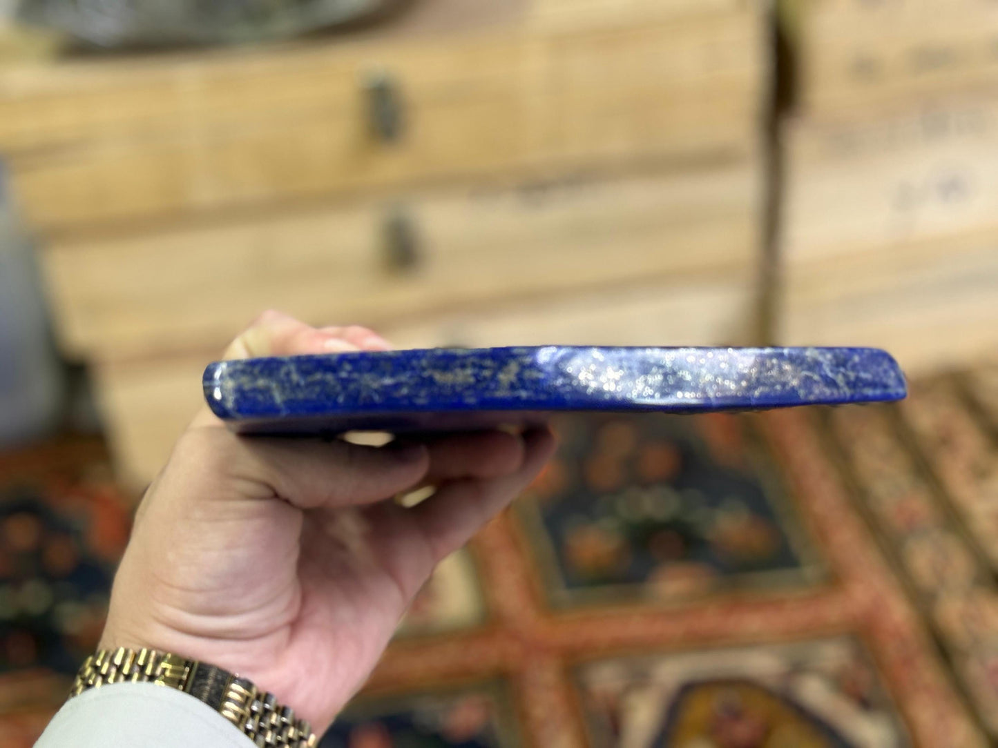 Hand Carved Lapis Lazuli Crystal: Polished Blue Gemstone Decor