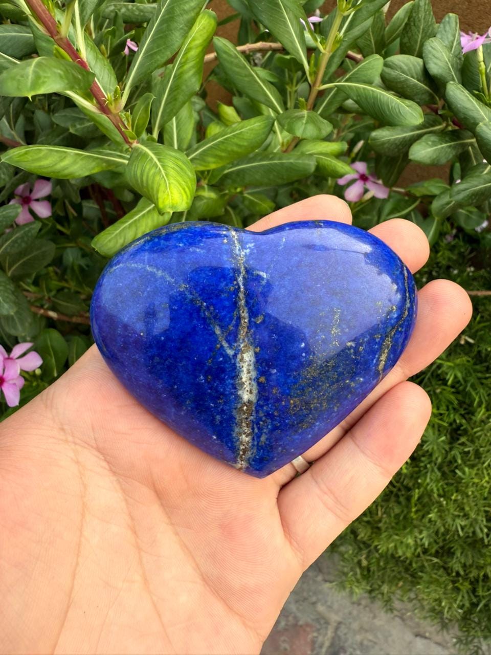 Natural Afghan Lapis Lazuli Heart  Polished Blue Crystal  Afghanistan Gemstone Decor