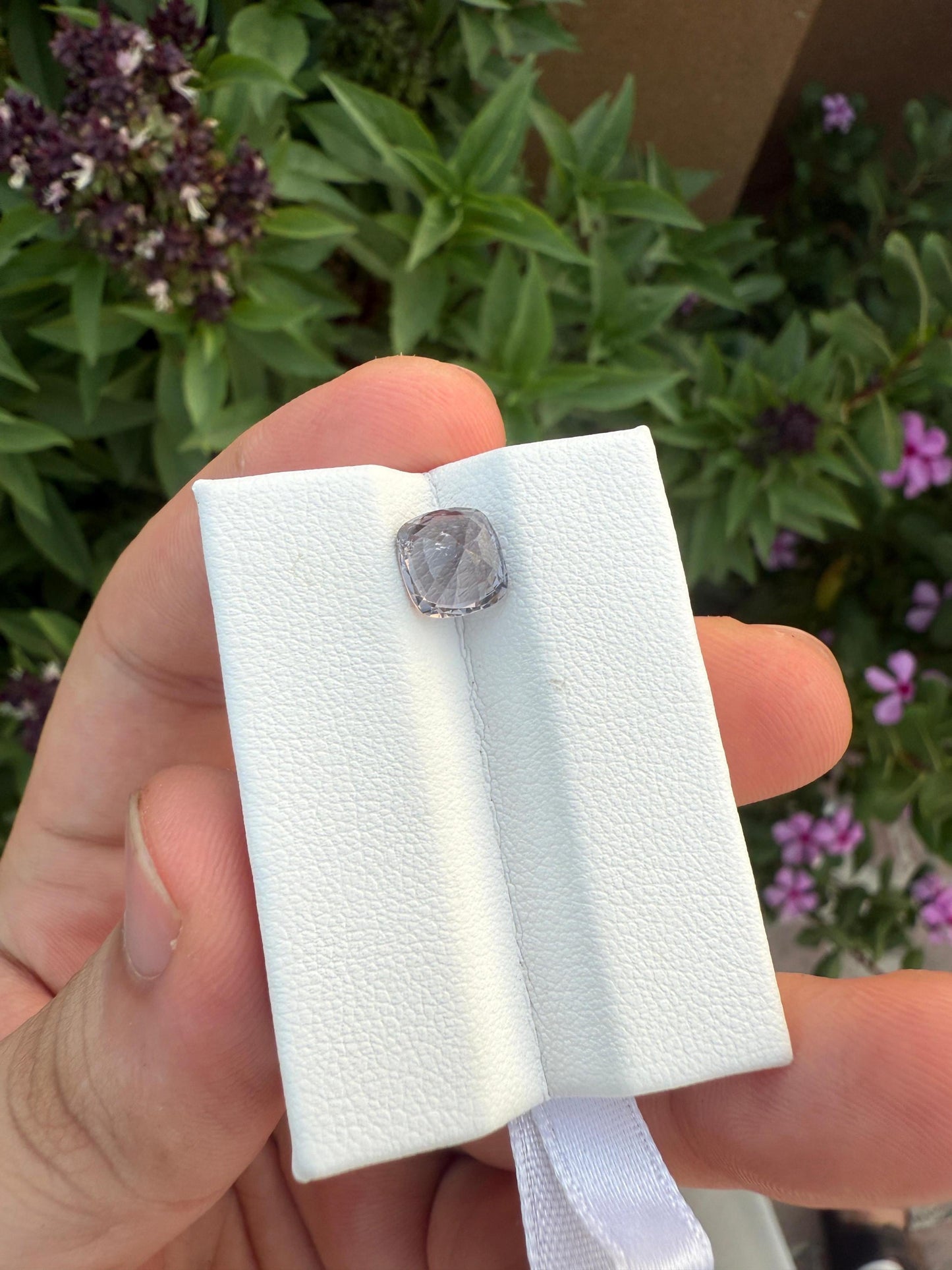 Natural Grey Spinel Gemstone: 2.57 Carat Square Cushion Cut, Untreated Burma Stone